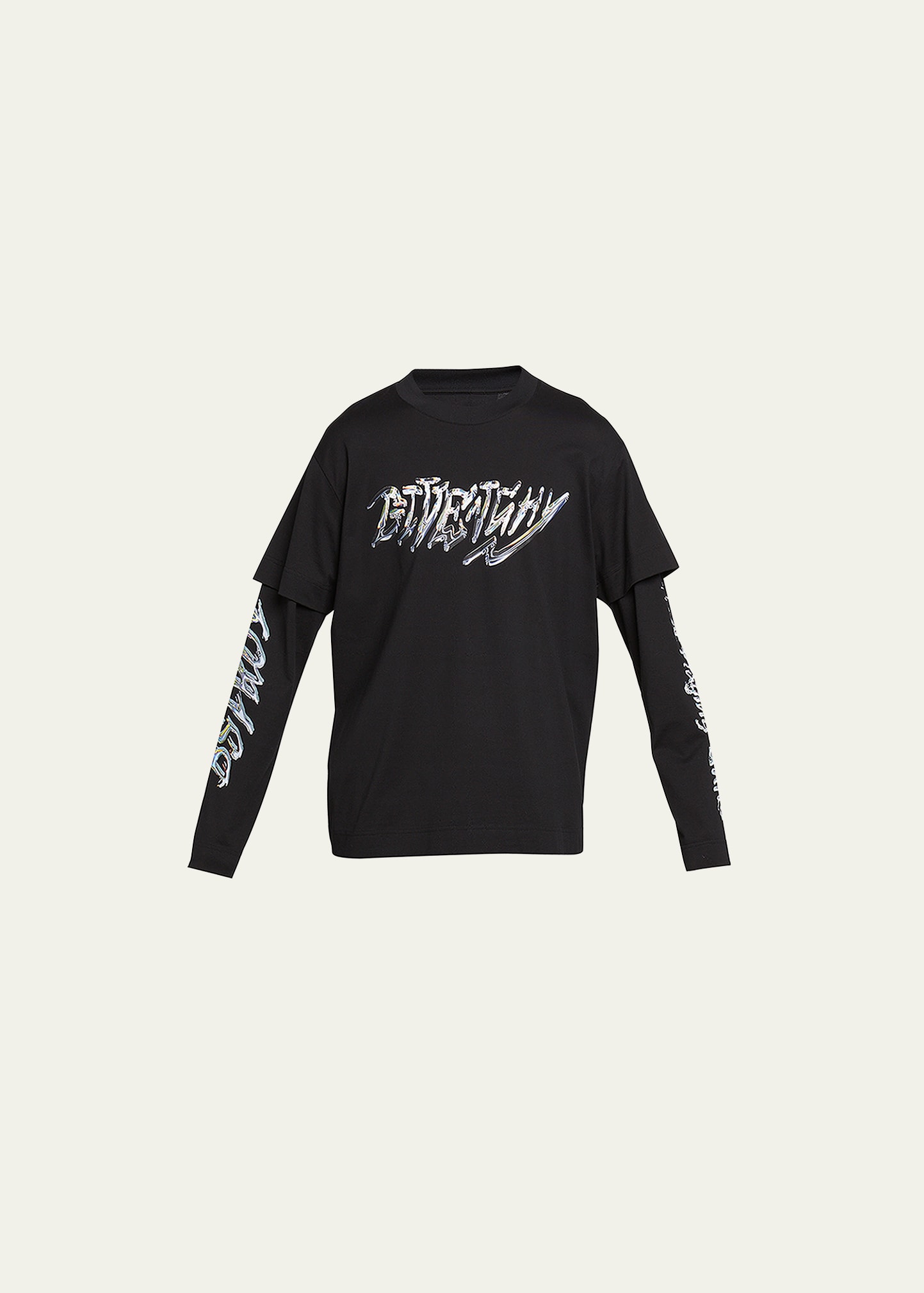 Black Double Layer Long Sleeve T-shirt