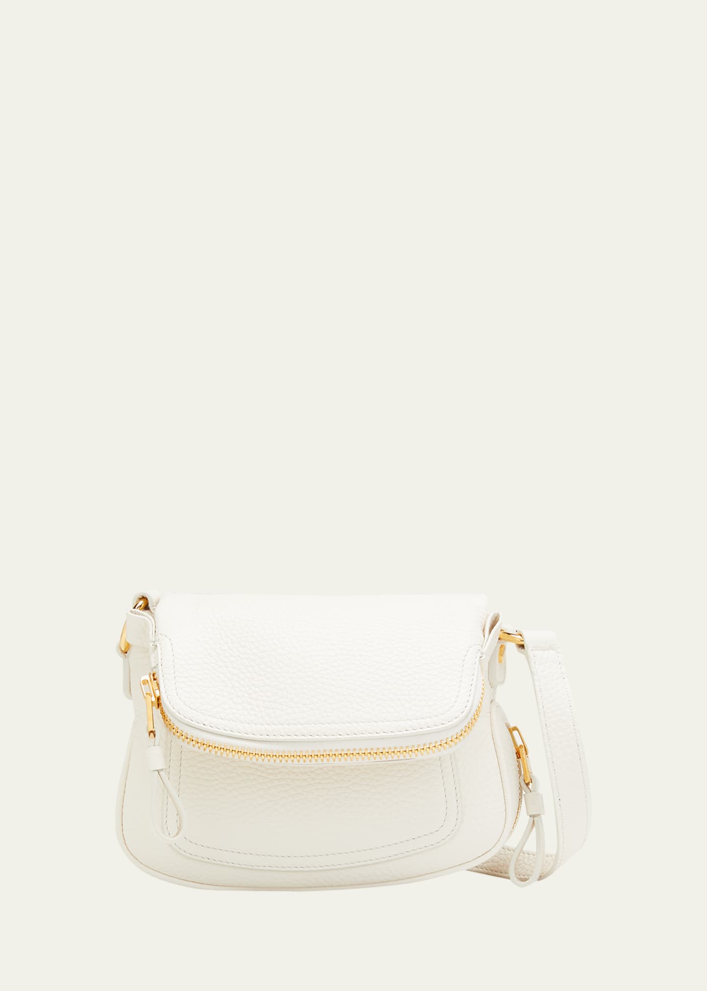 Shop Tom Ford Jennifer Mini Crossbody In Grained Leather In Silk Taupe