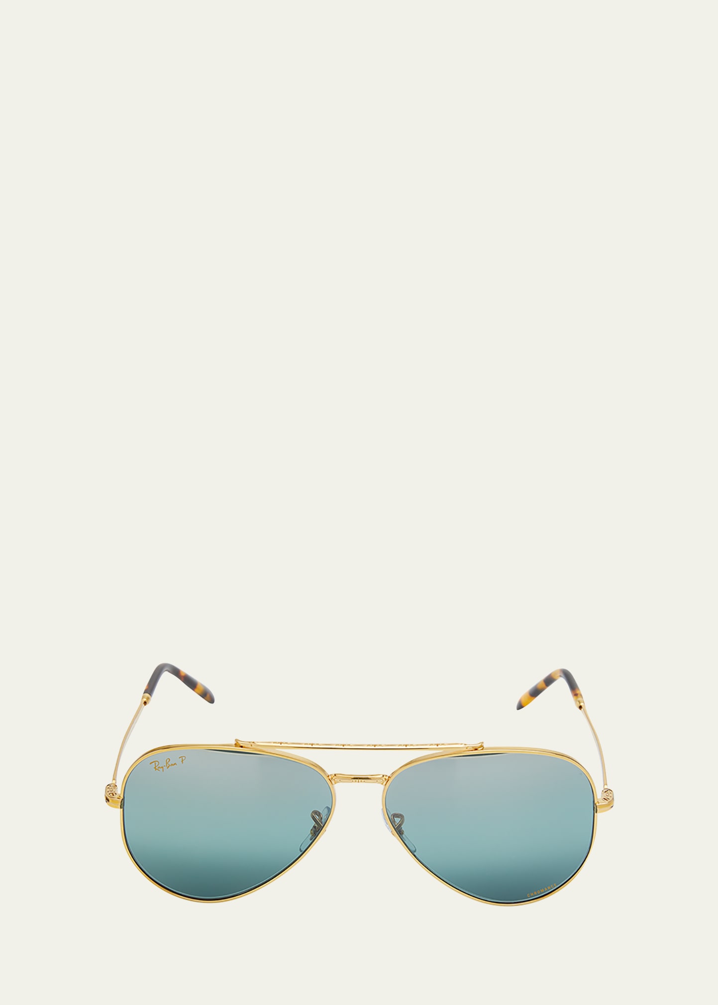 Polarized Metal & Crystal Aviator Sunglasses