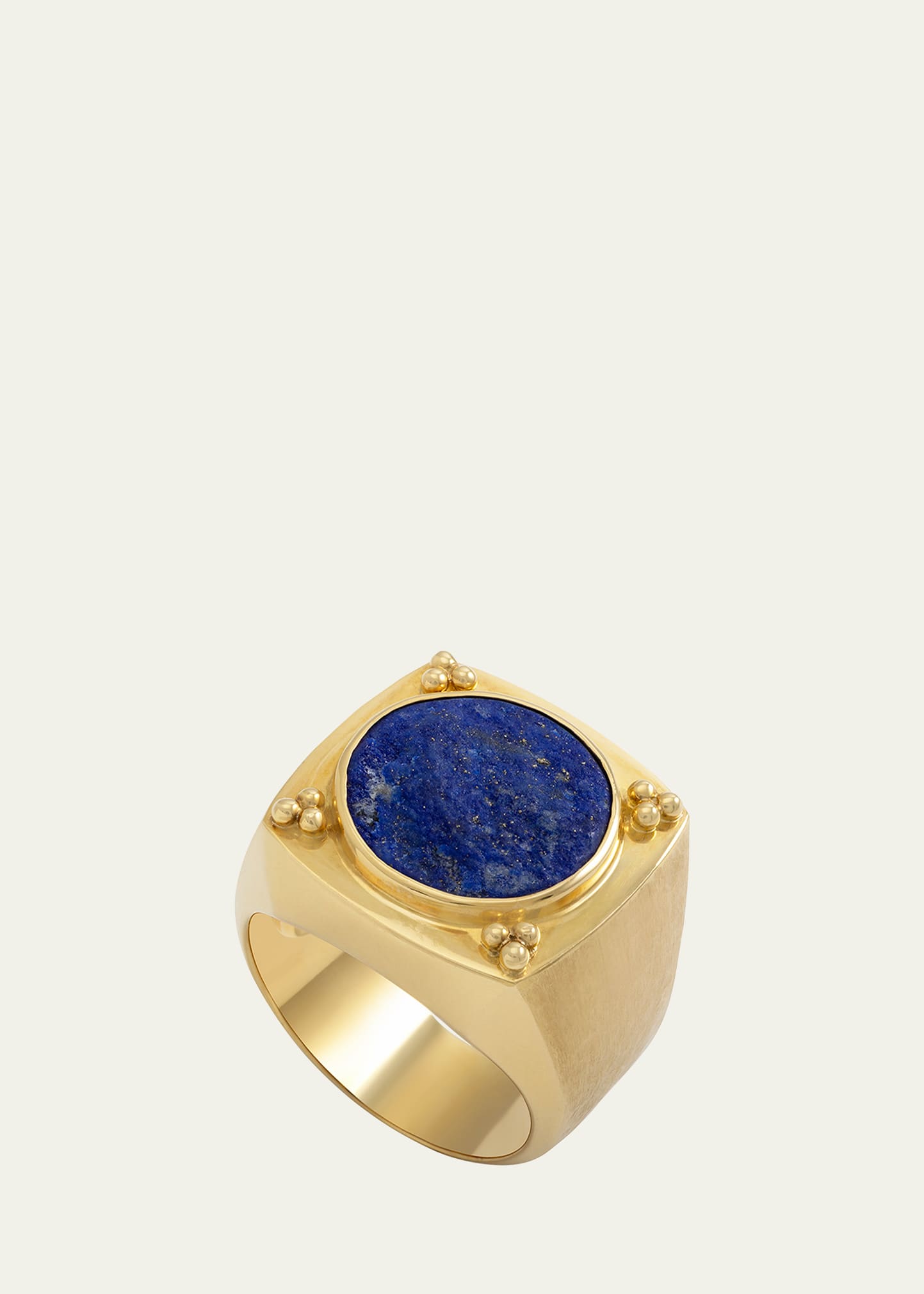 Men's 18K Yellow Gold Lapis Ring