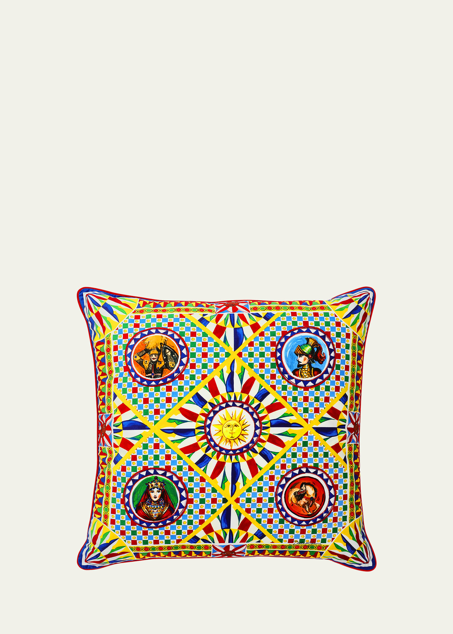 Dolce & Gabbana Velvet Cushion Large Multicolor Unisex Onesize