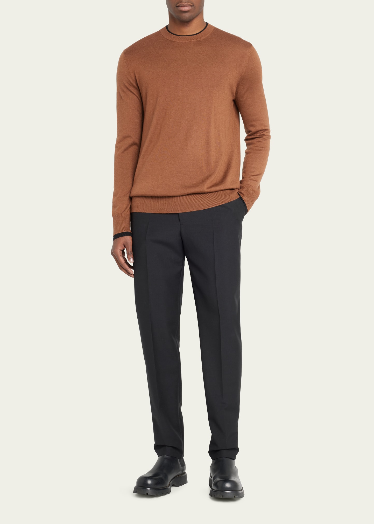 Men's Wells Reversible Cashmere-Silk Sweater