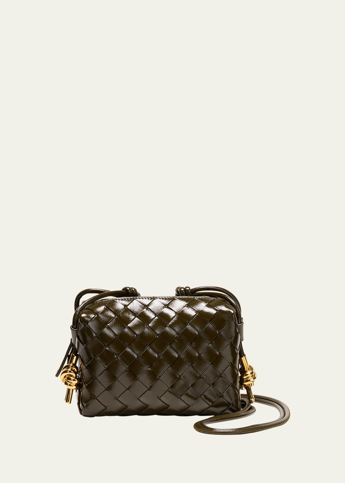 Bottega Veneta Mini Loop Camera Bag In Kaki