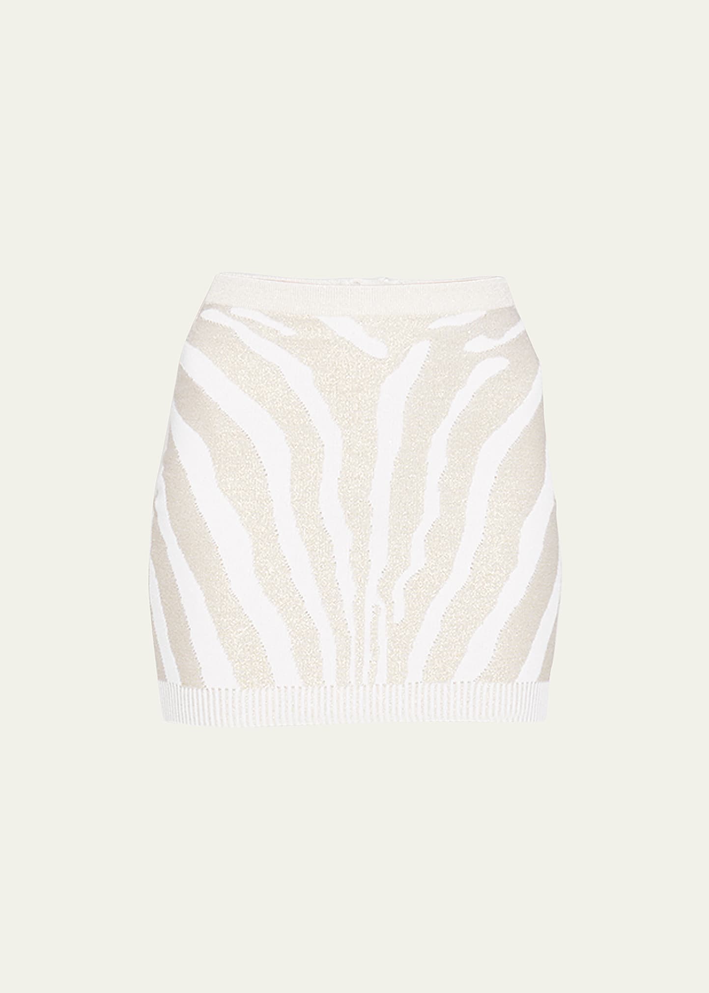 Balmain Golden Zebra Knit Mini Skirt