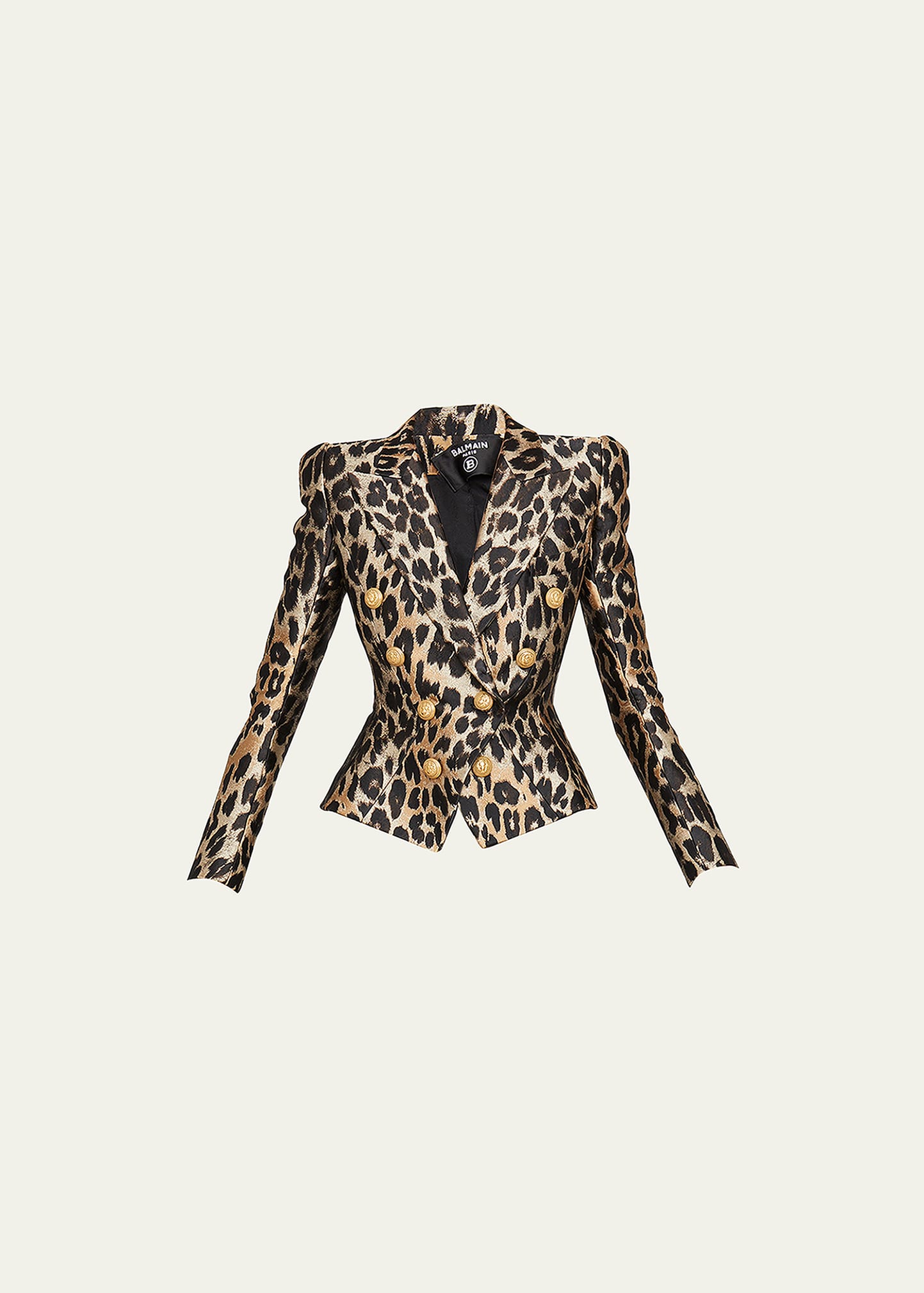 Leopard Print Jacquard Tailored Jacket