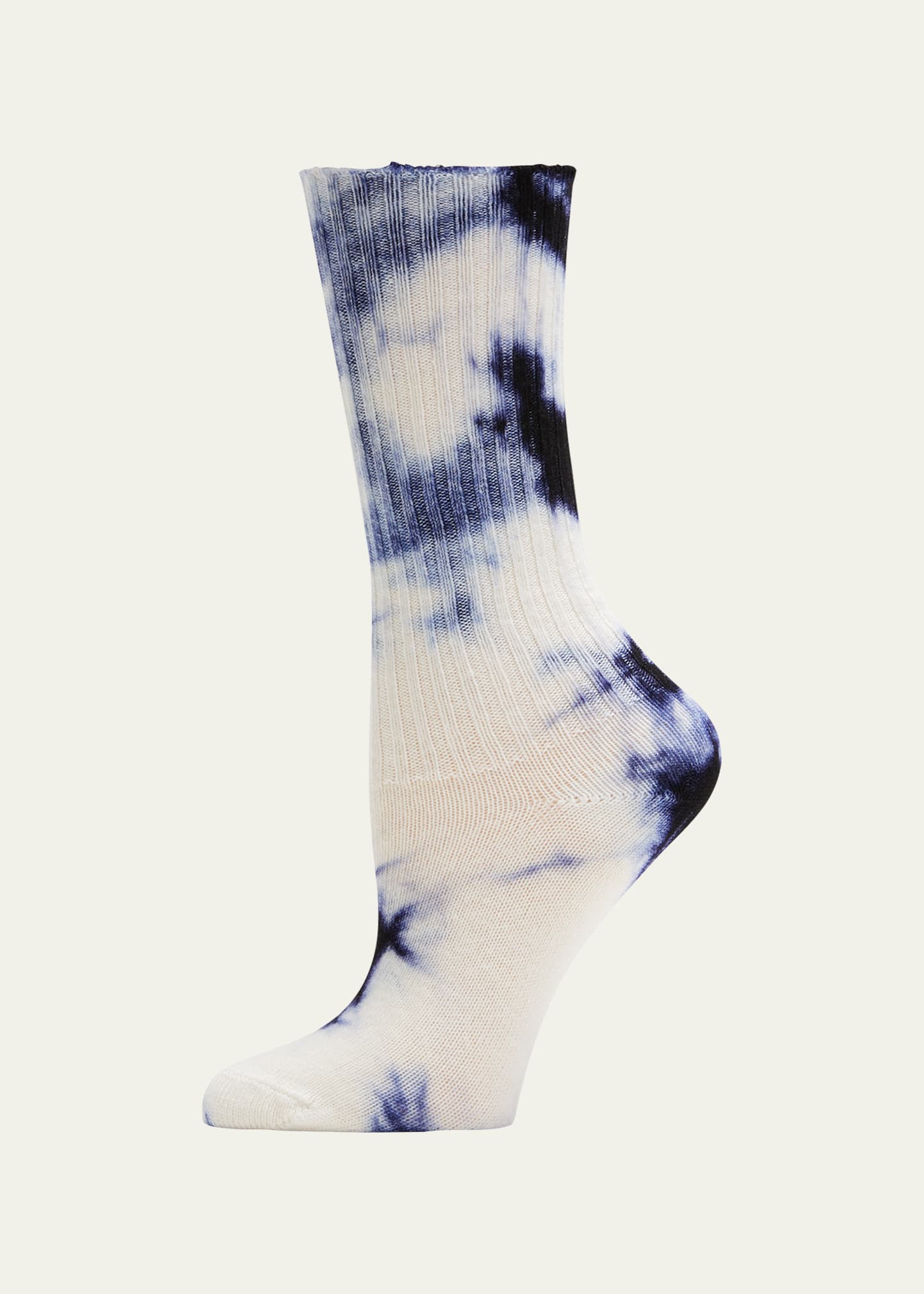 Maria La Rosa Ribbed Tie-Dye Crew Socks