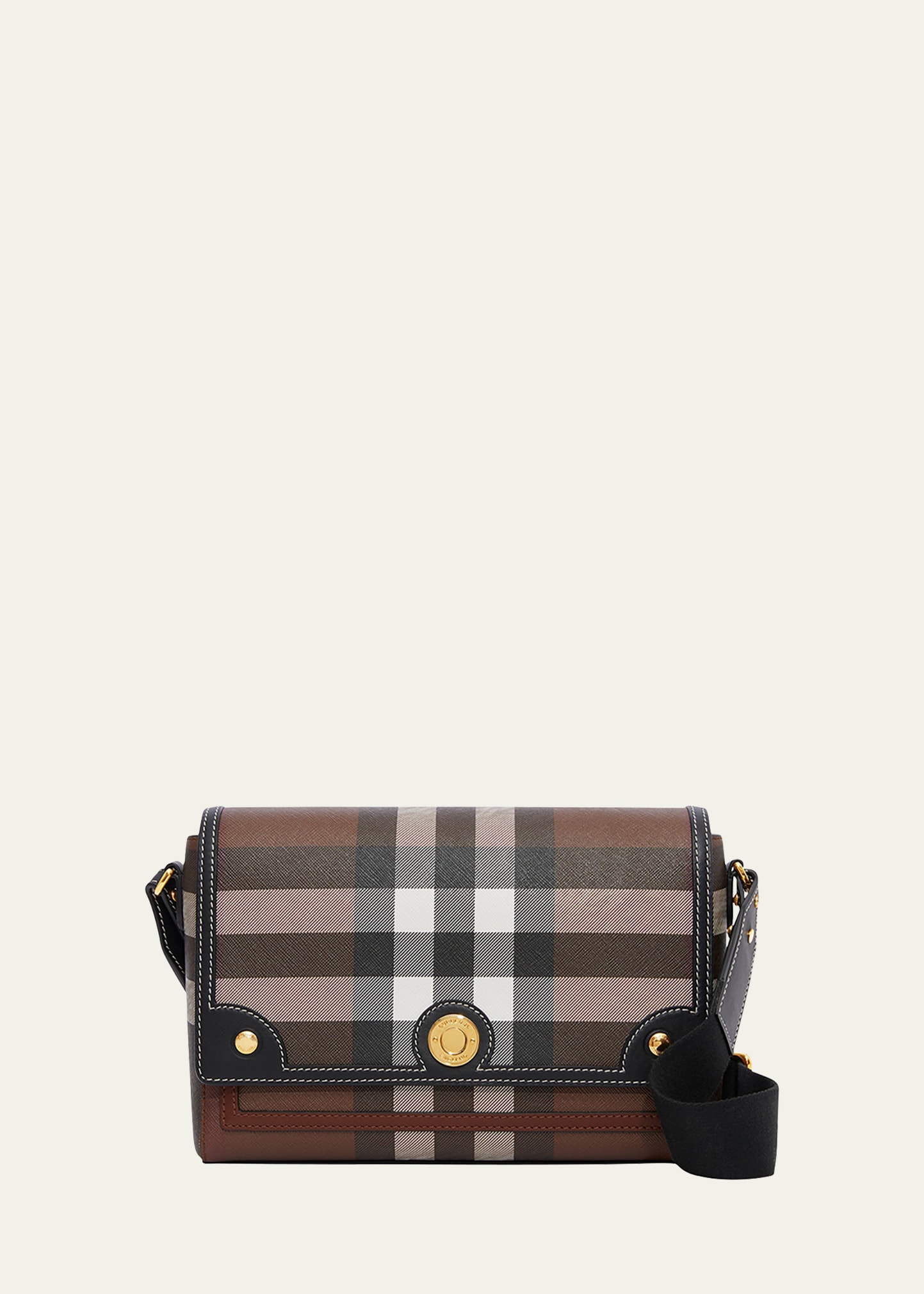BURBERRY NOTE GIANT CHECK E-CANVAS CROSSBODY BAG