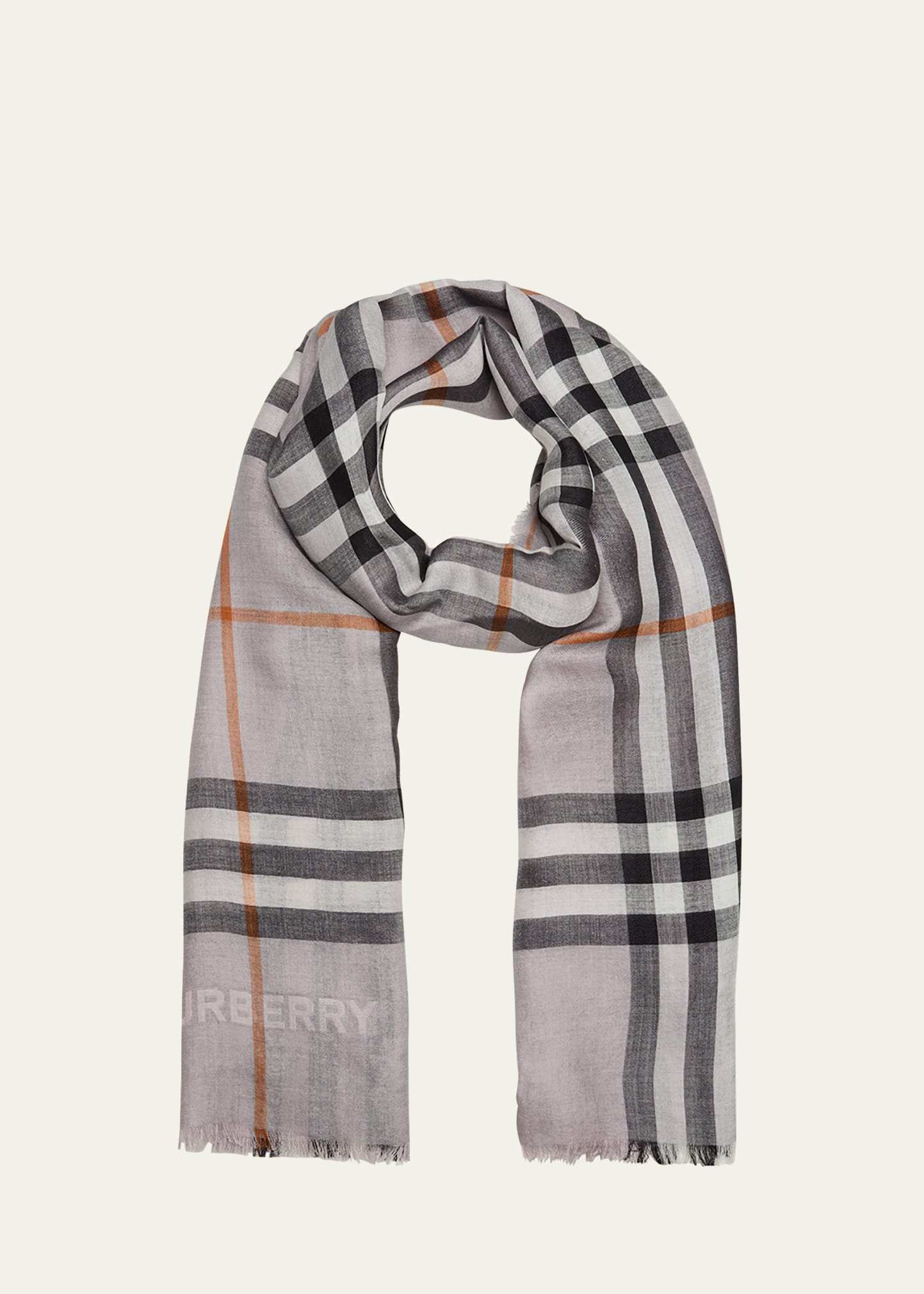 Burberry Lightweight Check Wool & Silk-Blend Scarf