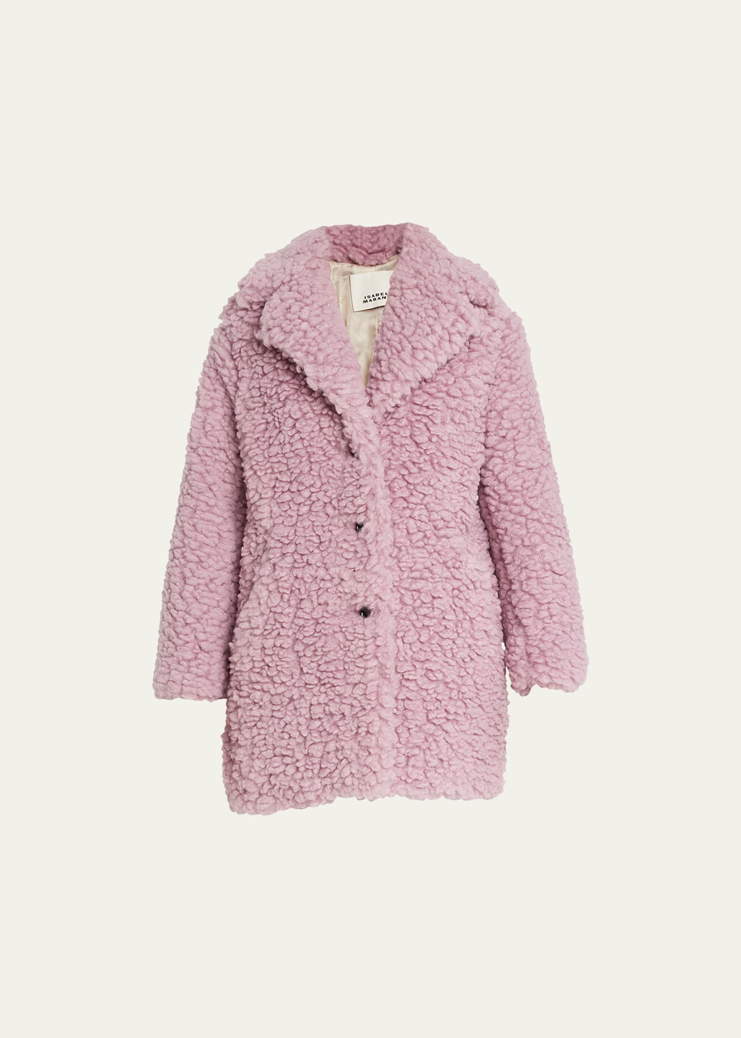 Isabel Marant Sabrine Curly Faux Fur Short Coat In Rosewood