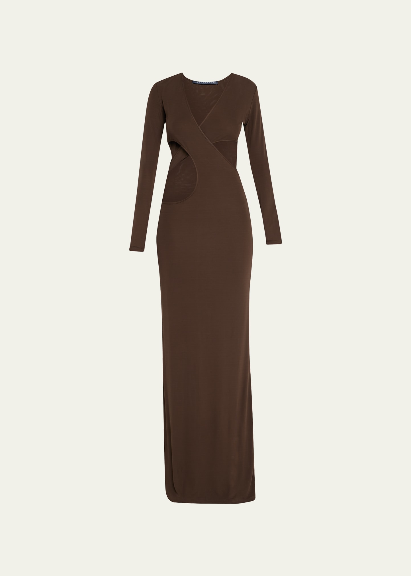 Shop Zeynep Arcay Jersey Midi Dress W/ Cutouts In Dark Brown