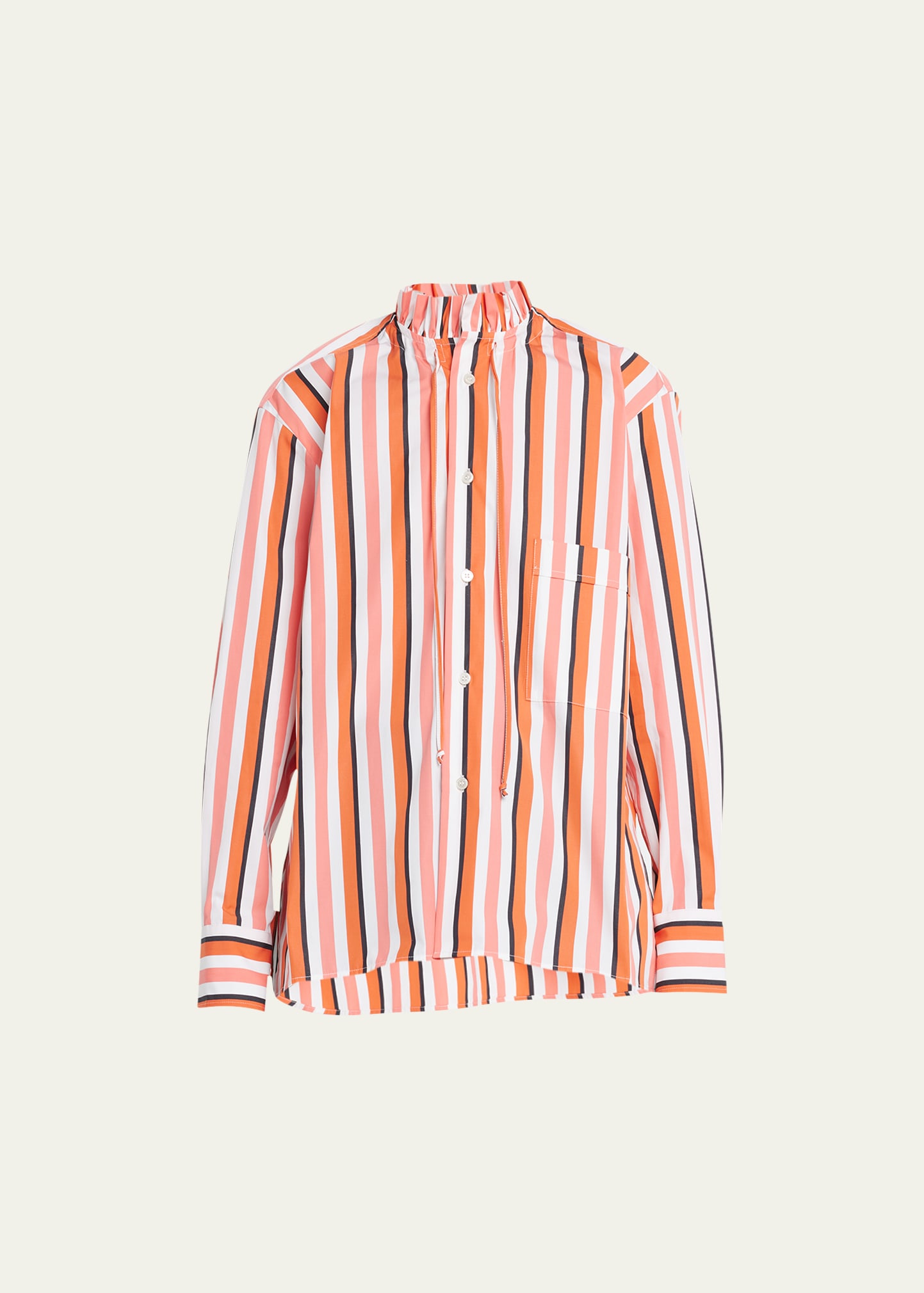 Striped Button-Front Shirt