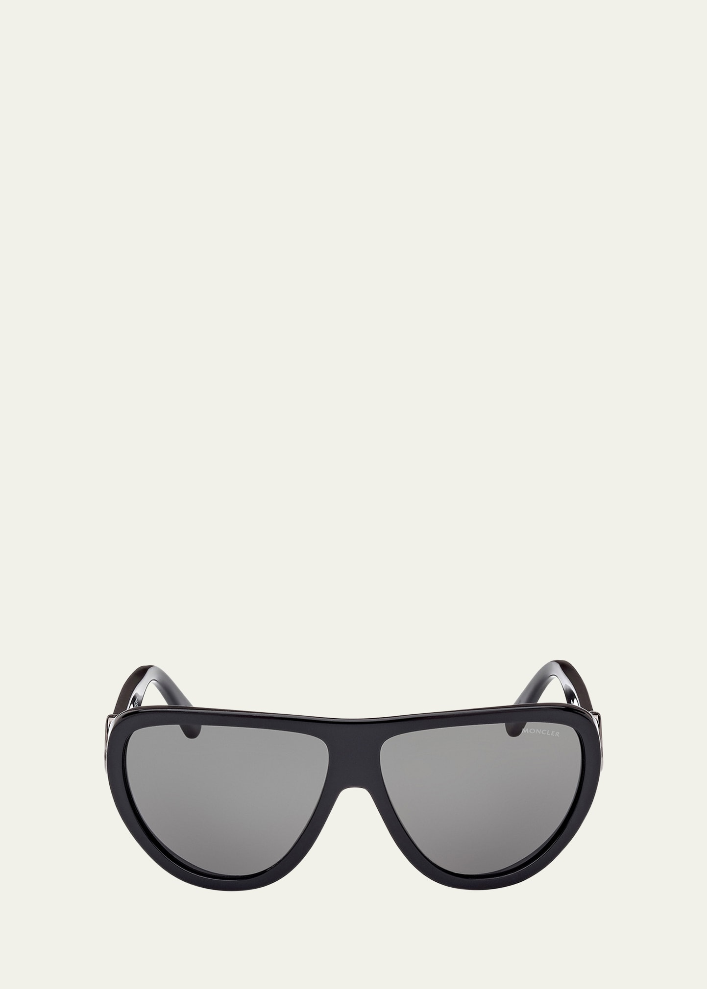 Moncler Anodize Acetatee & Metal Aviator Sunglasses In Black