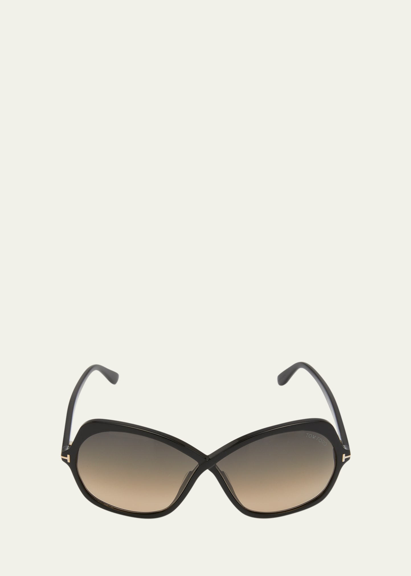 Tom Ford Gradient Acetate Butterfly Sunglasses In Sblk/smkg