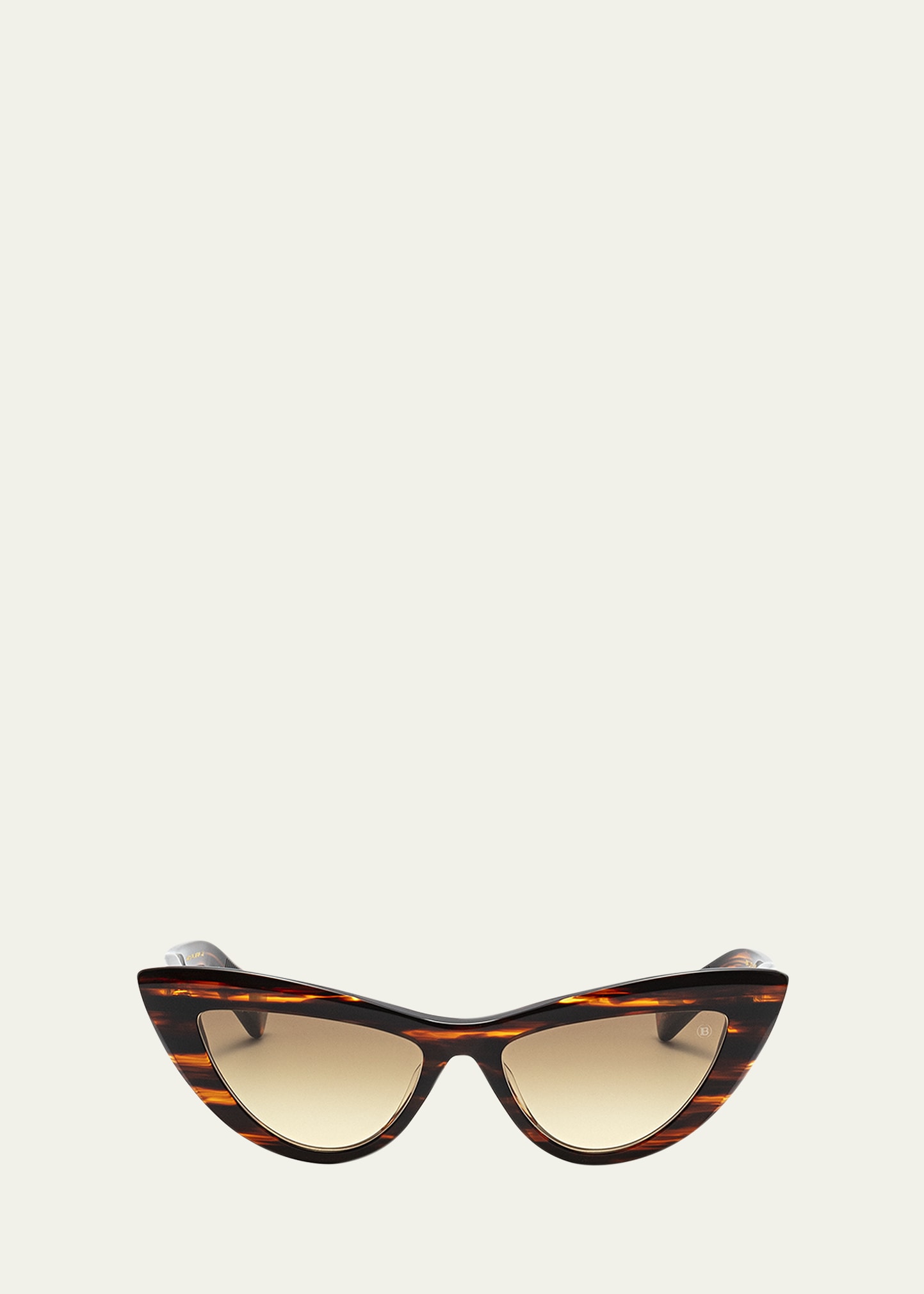 Balmain Gradient Acetate & Titanium Cat-eye Sunglasses In Brn-gld