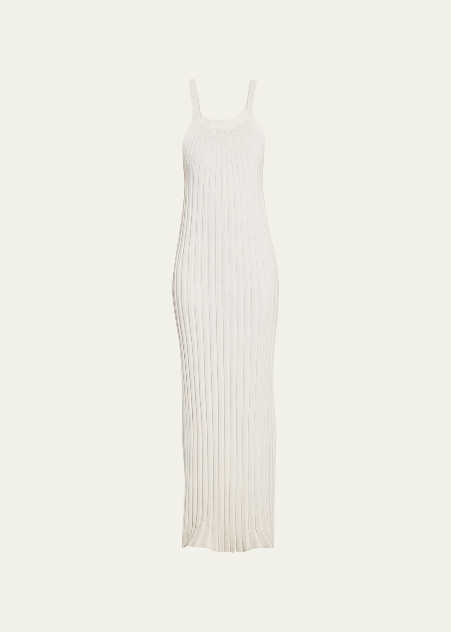 Loulou Studio Ribbed Sleeveless Column Dress In Ivory