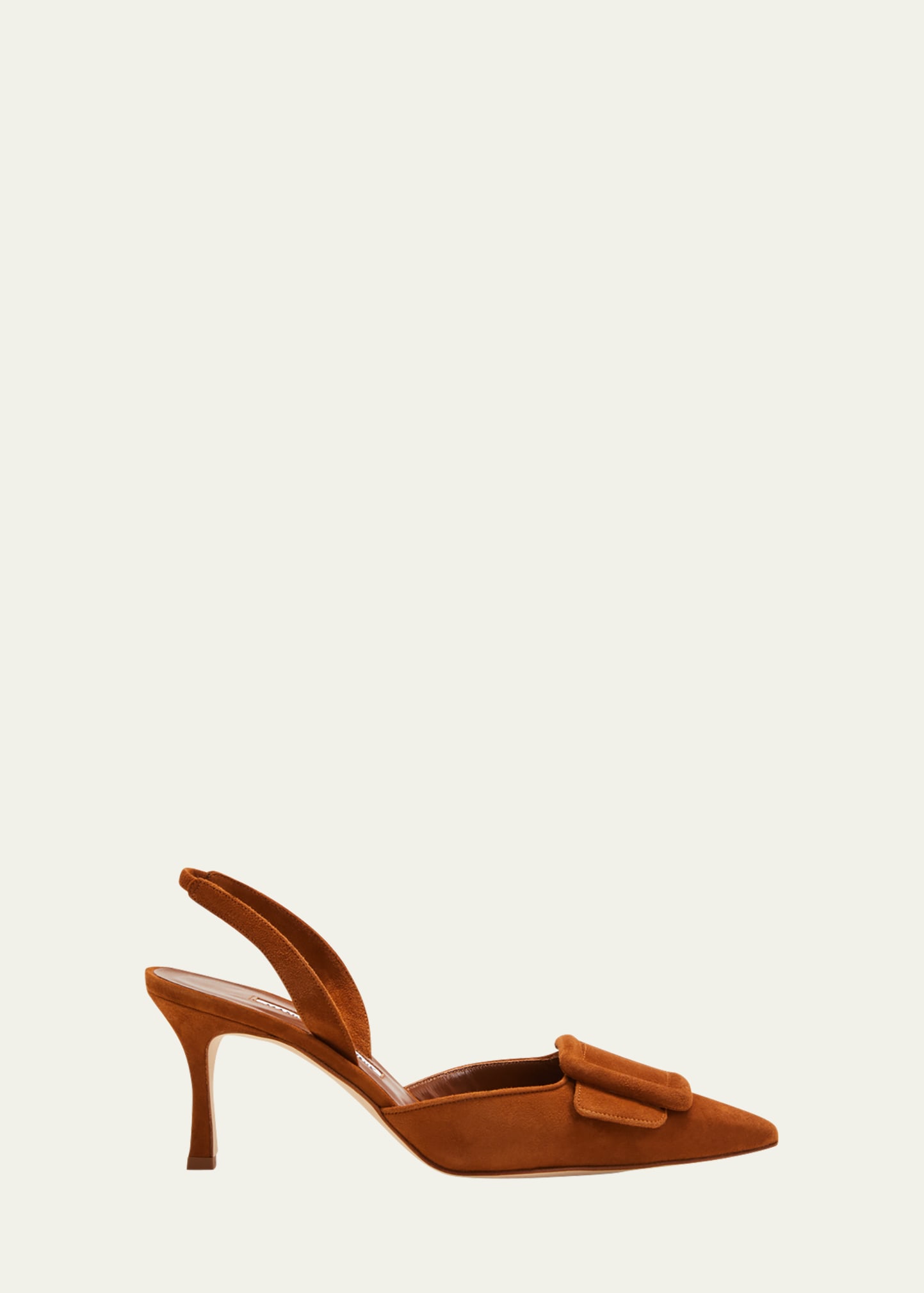 Manolo Blahnik Maysli Leather Buckle Halter Pumps In Mbrw2107