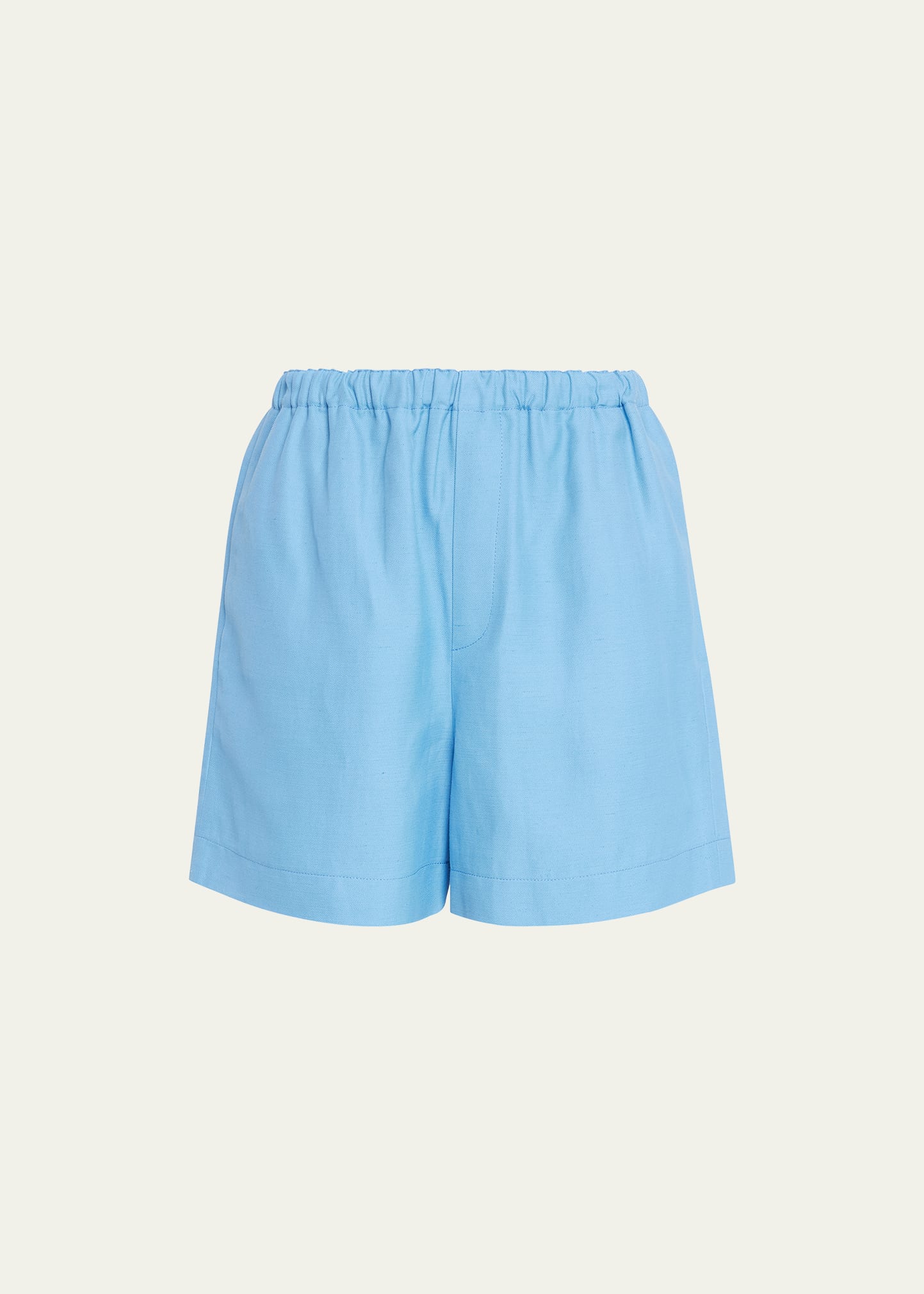 Loulou Studio Linen Pull-on Shorts In Blue