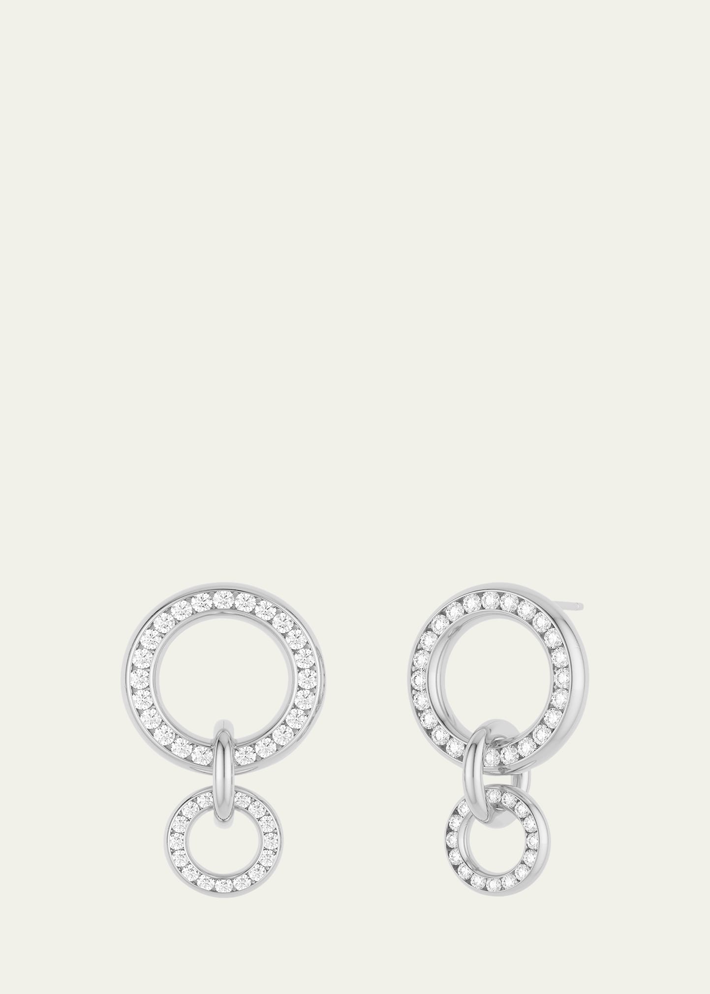 Canis 18K White Gold Double Hoop Earrings with Diamonds