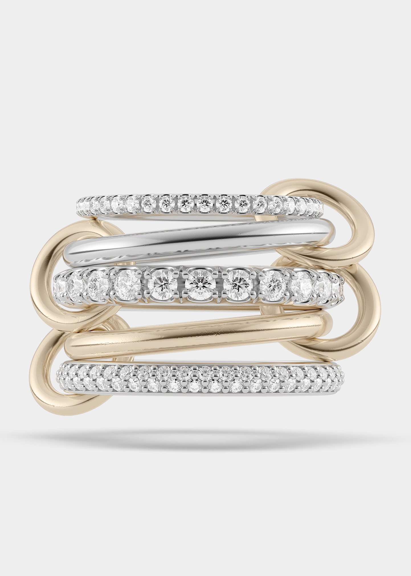 Spinelli Kilcollin Leyla 18k Gold 5-band Diamond Stacked Ring In Multi
