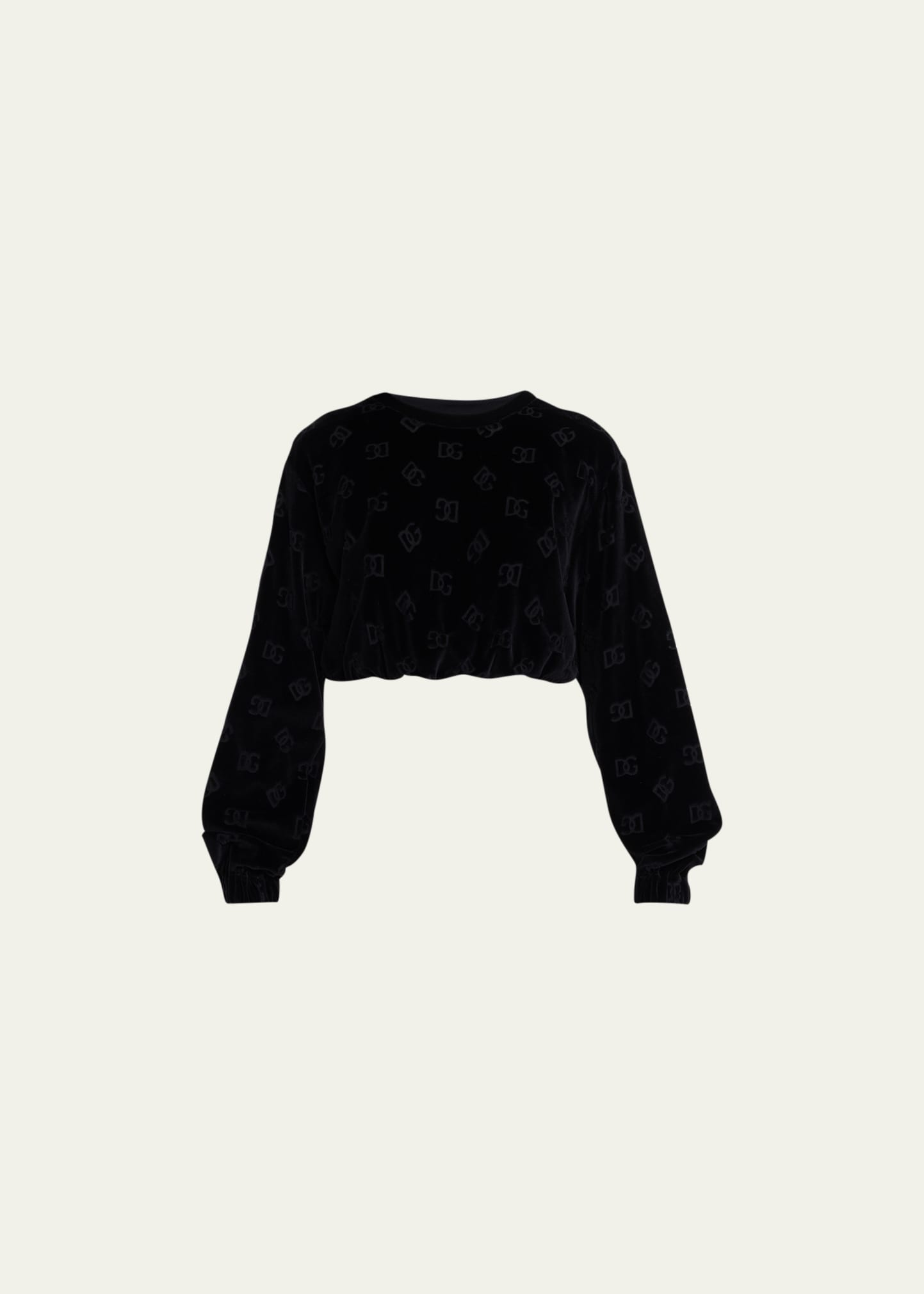 Dolce & Gabbana Dg Monogram Jacquard Cotton Chenille Hoodie In Black