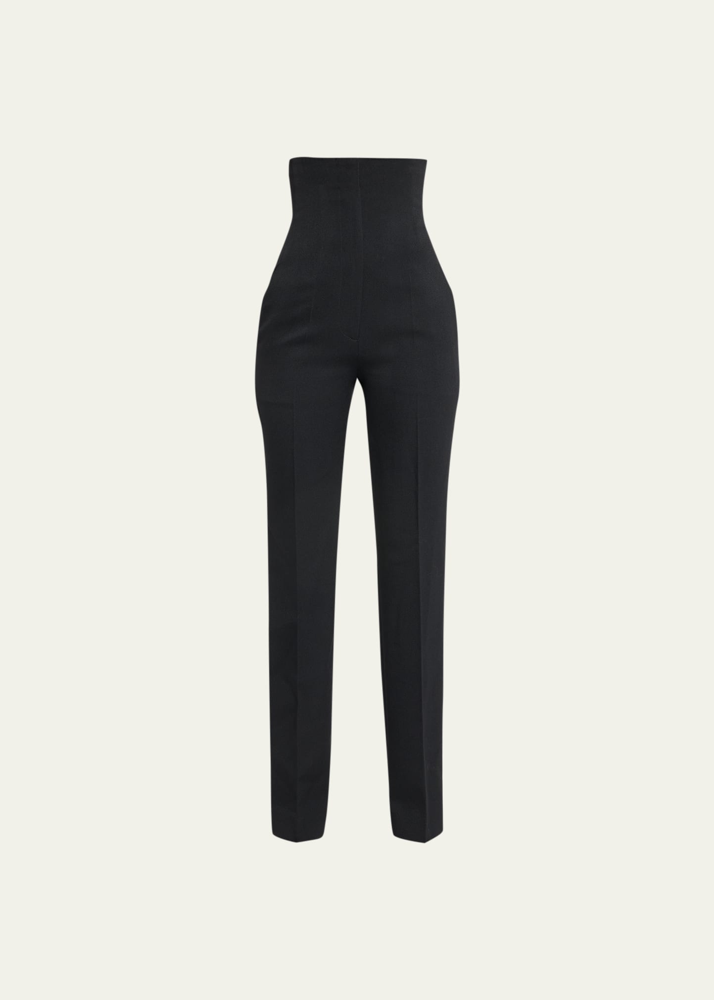 Rib High Slim-Leg Trousers