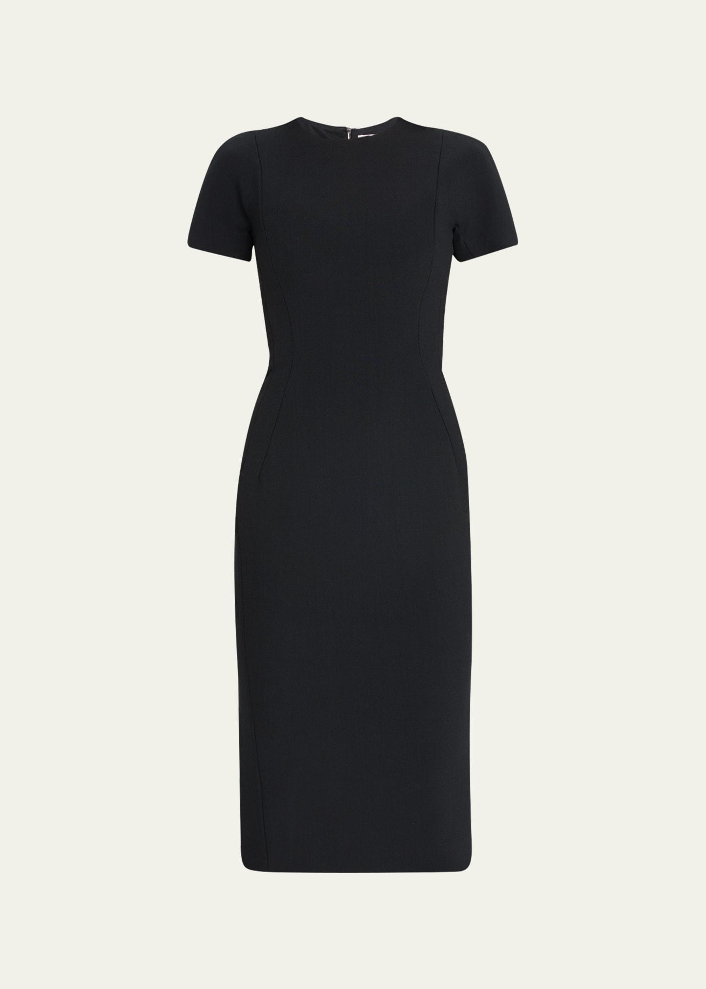 Shop Victoria Beckham Two-way Zip Sheath Midi Dress In Black