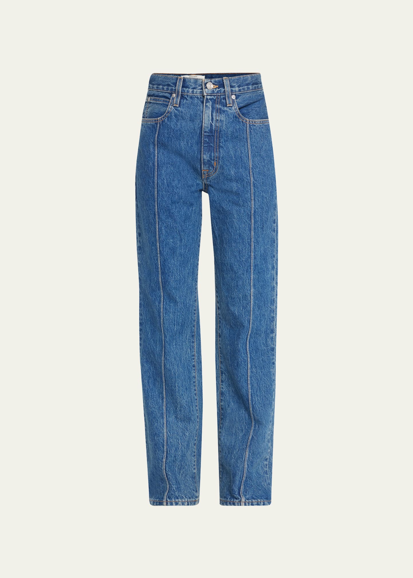 London High Rise Straight Pintuck Jeans