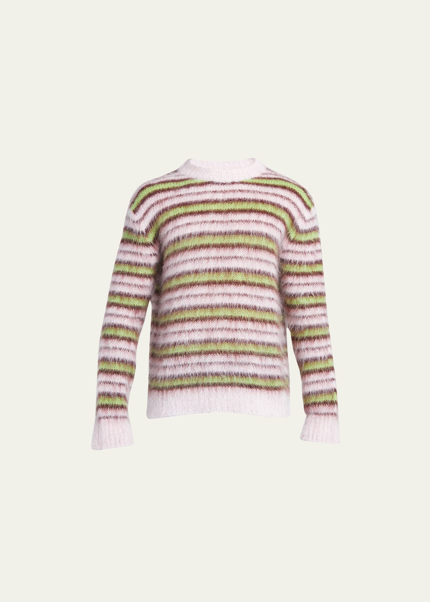 Marni Men's Striped Mohair Sweater In Quartz