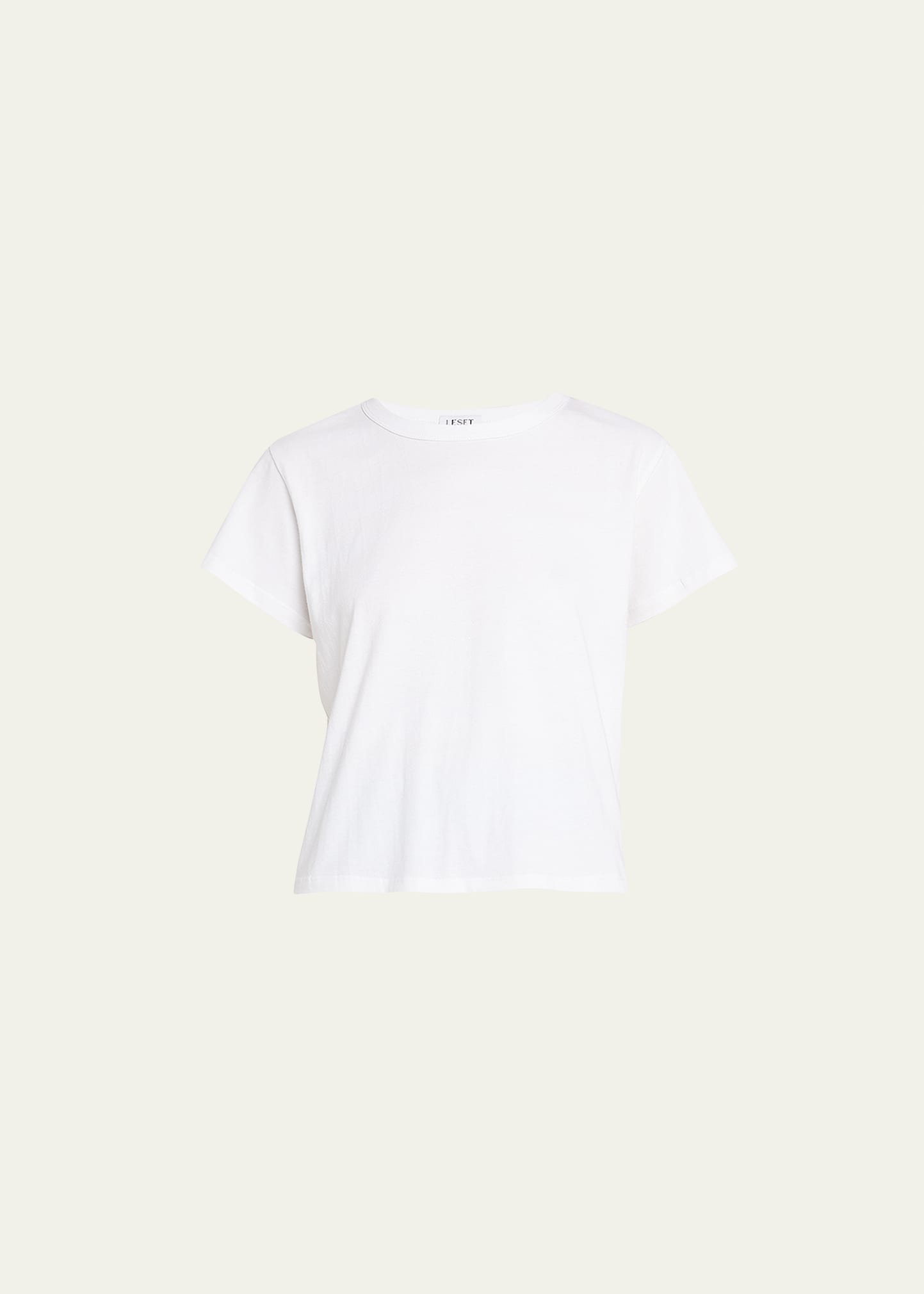 Shop Leset Margo Short-sleeve Cotton Crewneck Tee In White