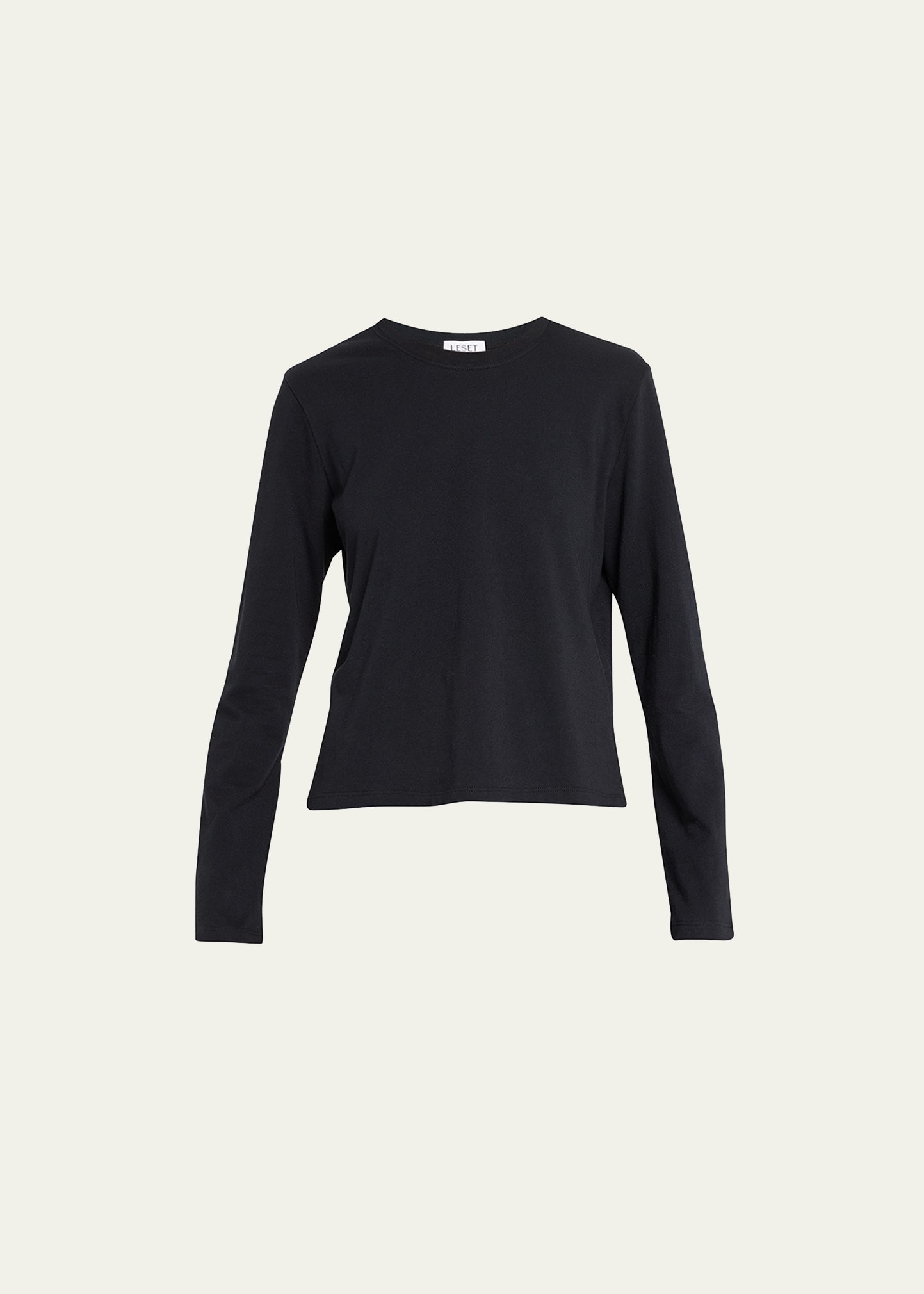 Leset Maya Long-sleeve Cotton T-shirt In Black