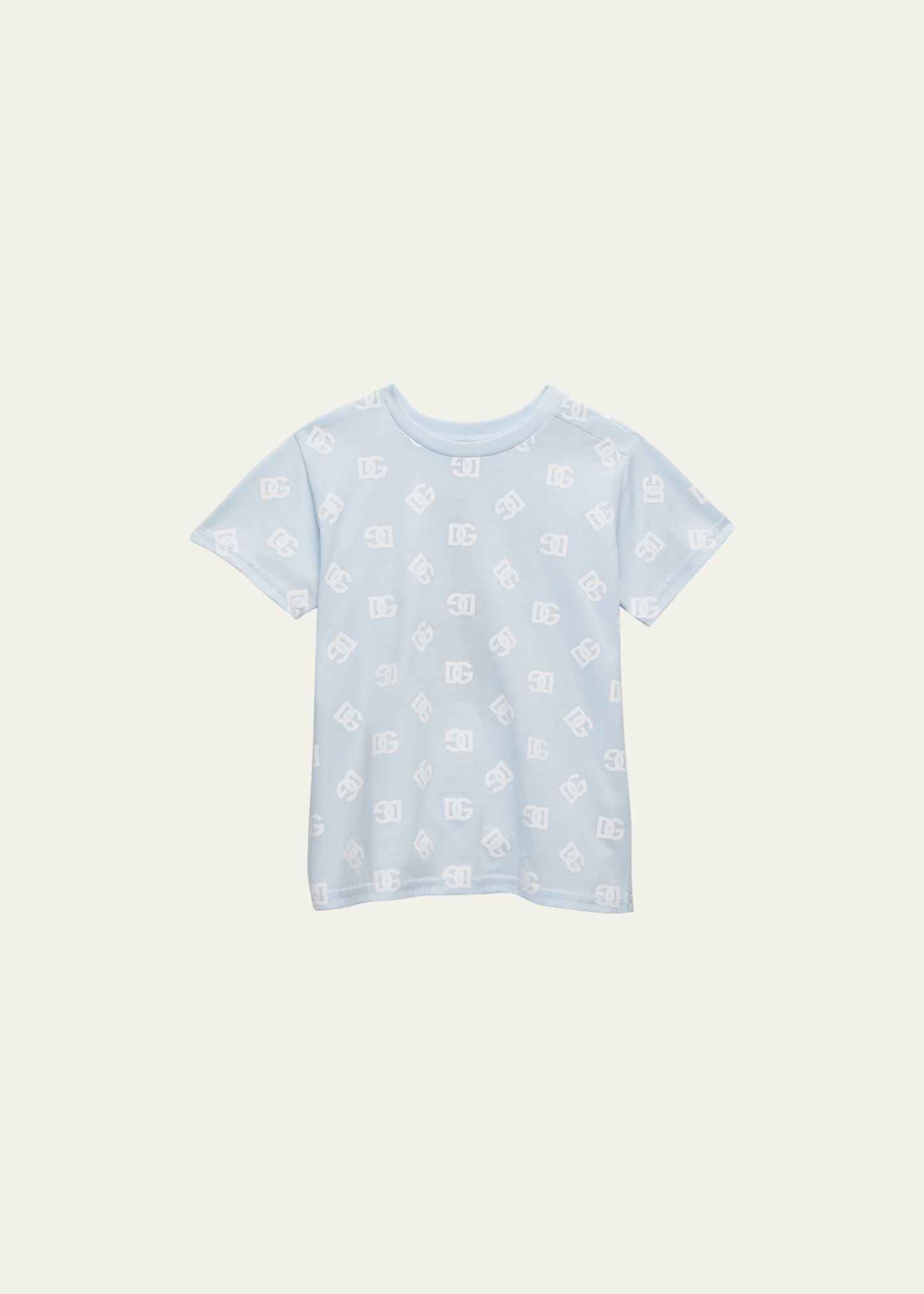 Dolce & Gabbana Kids' Girl's Contrast Logo-print T-shirt In Lghtbluepr