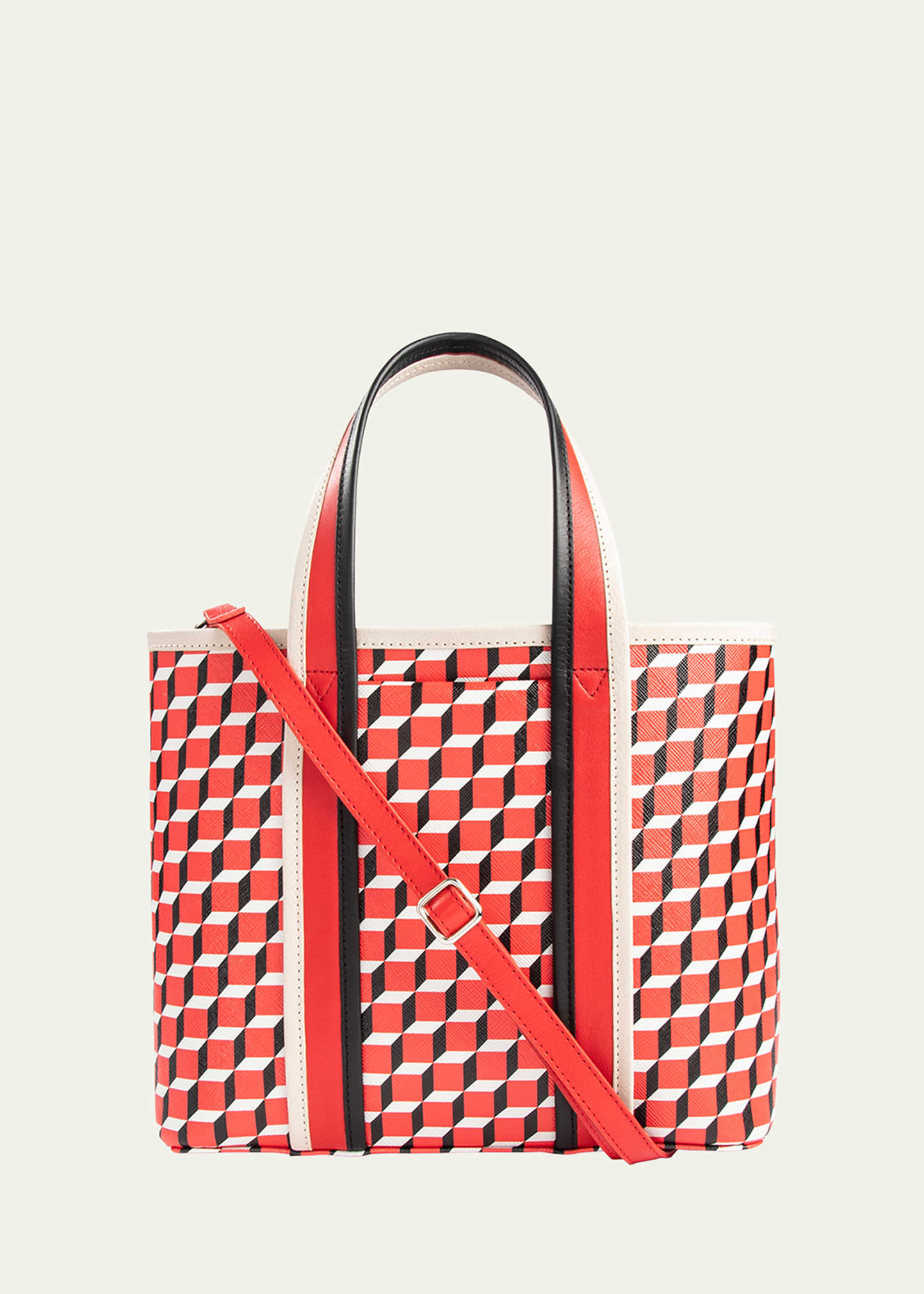 Pierre Hardy Archi Mini Cube Tote Bag In Black Grey Red