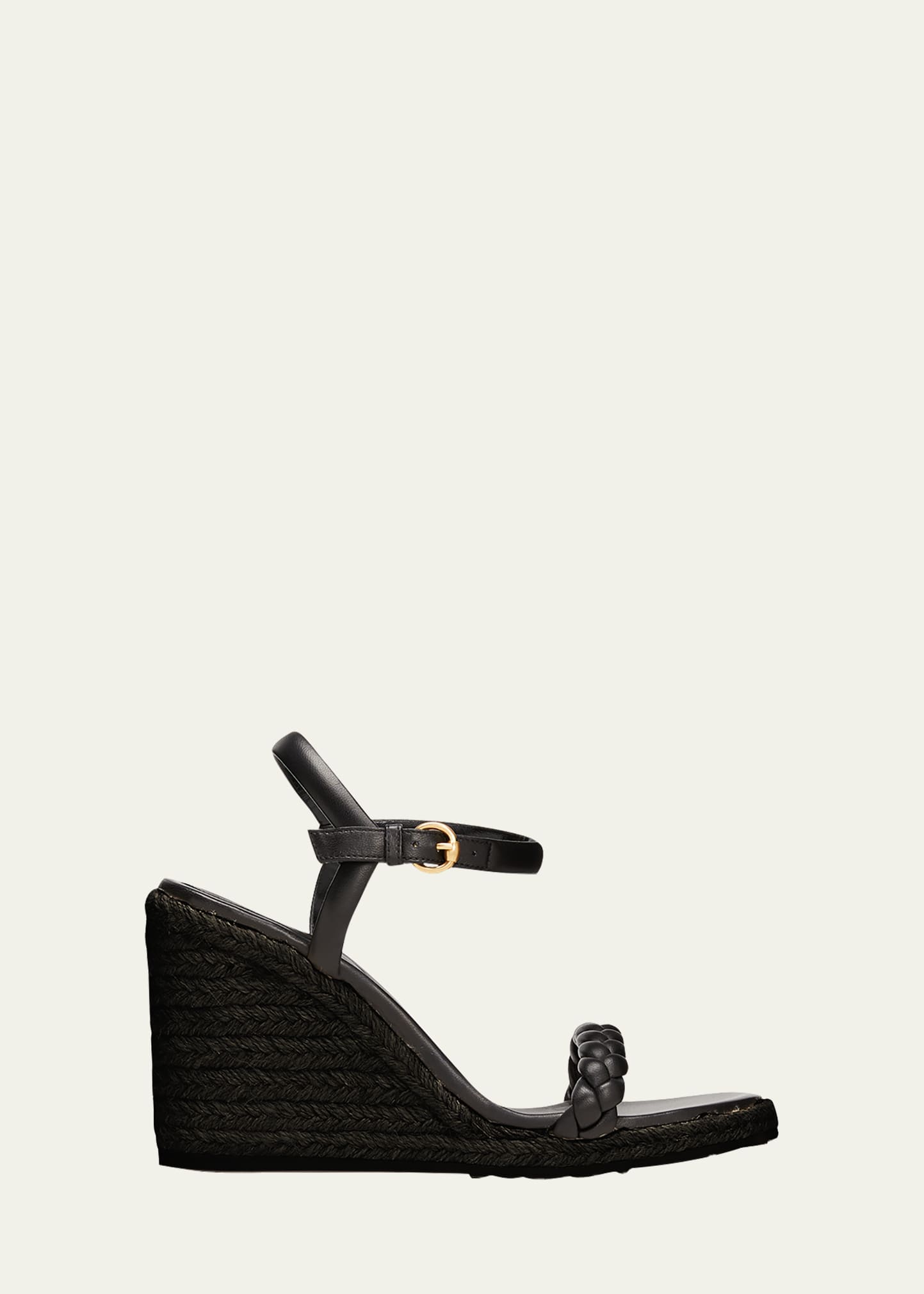 GIANVITO ROSSI BRAIDED ANKLE-STRAP WEDGE ESPADRILLES