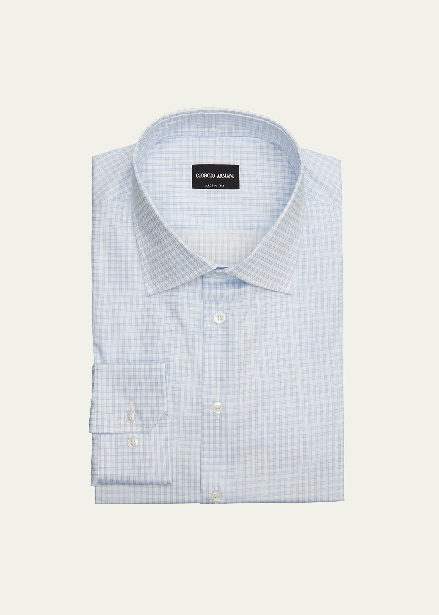 Men's Micro-Check Cotton Dress Shirt