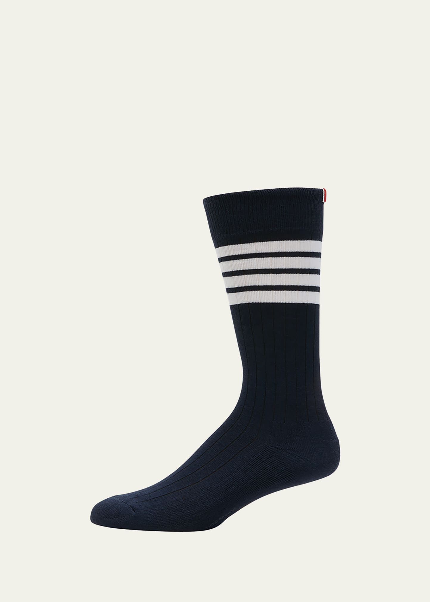 Thom Browne Men's 4-bar Athletic Mid-calf Socks In Navy