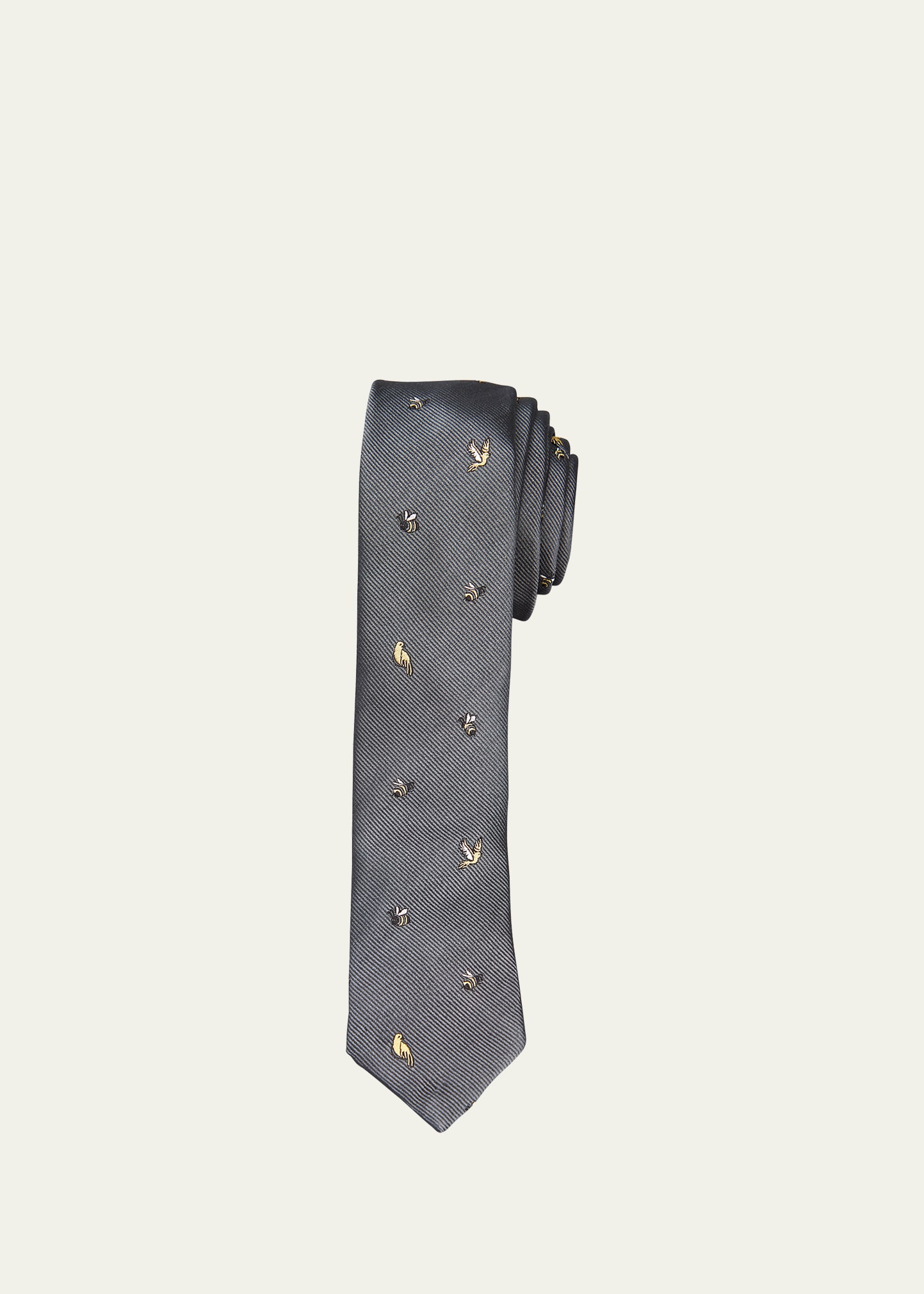 Men's Birds and Bees Jacquard Silk Tie