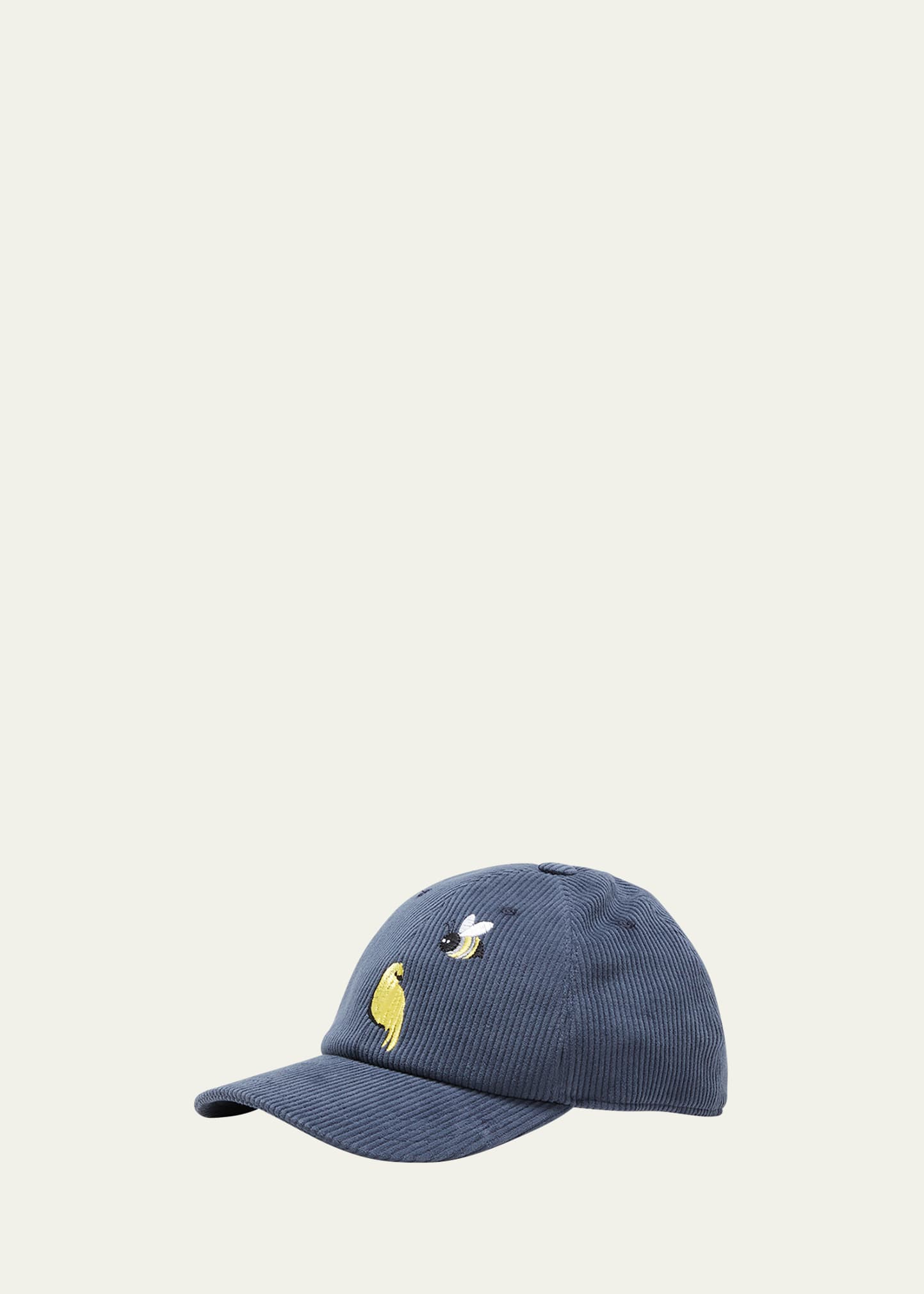 Men's Bird and Bee Corduroy Baseball Cap