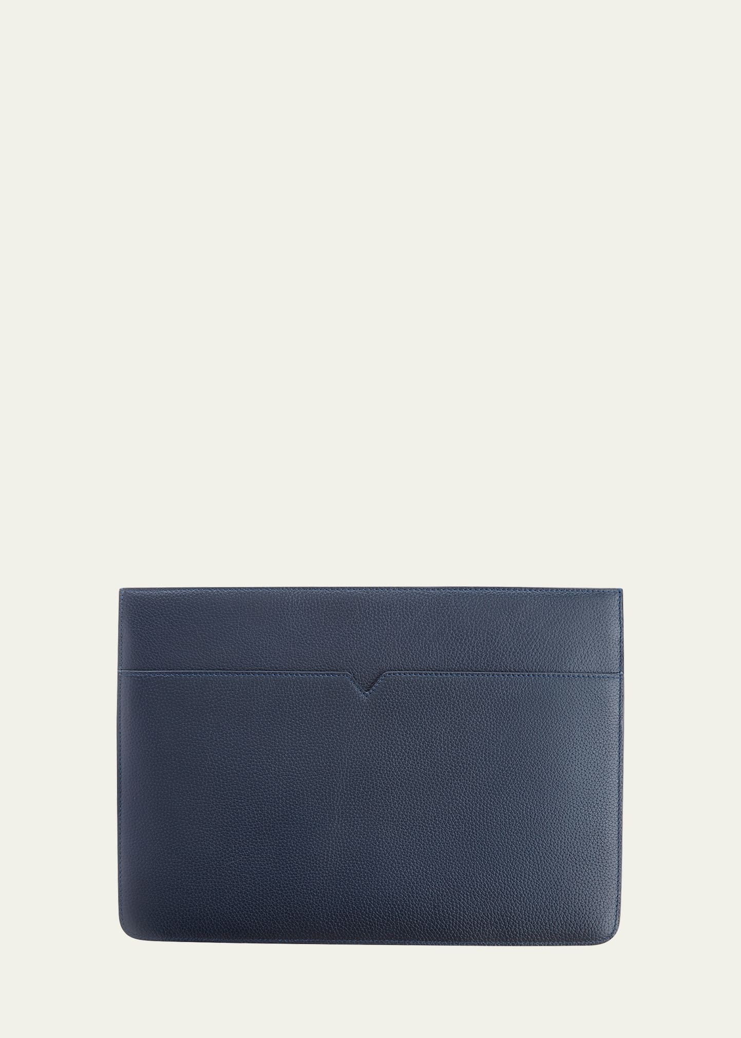 Royce New York Personalized Leather 13" Laptop Sleeve In Navy Blue