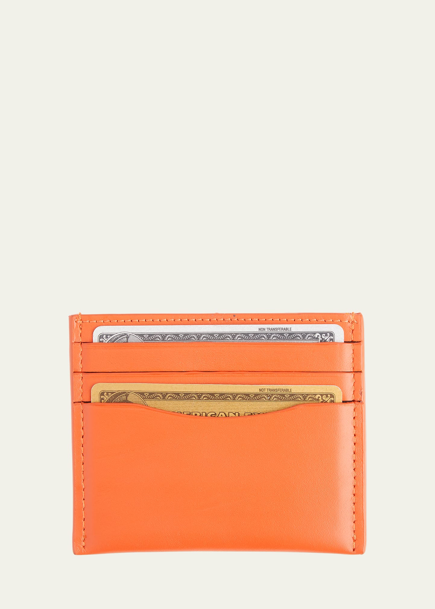 Royce New York Personalized Leather Rfid-blocking Minimalist Card Case In Orange