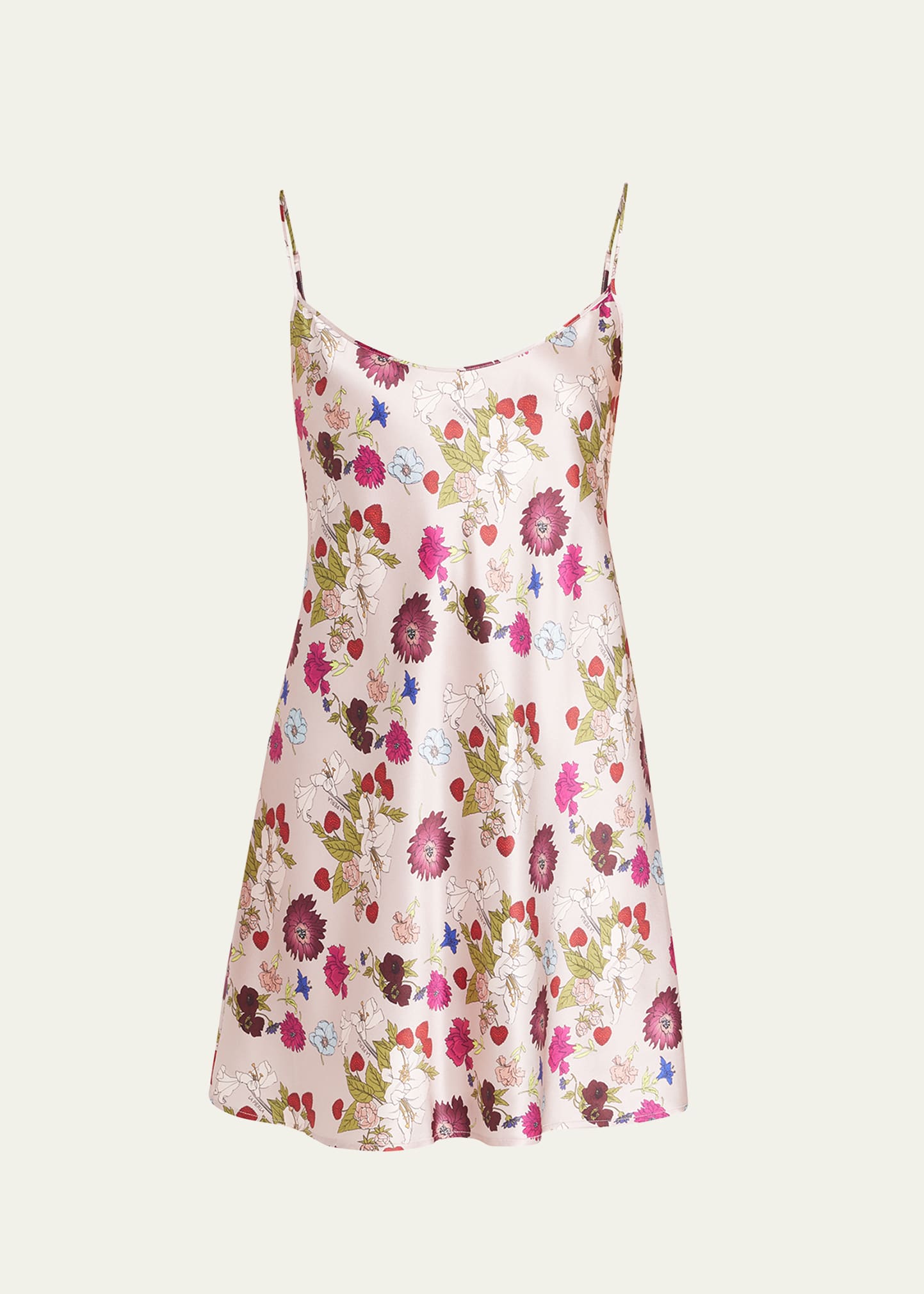 Floral-Print Silk Slip Dress