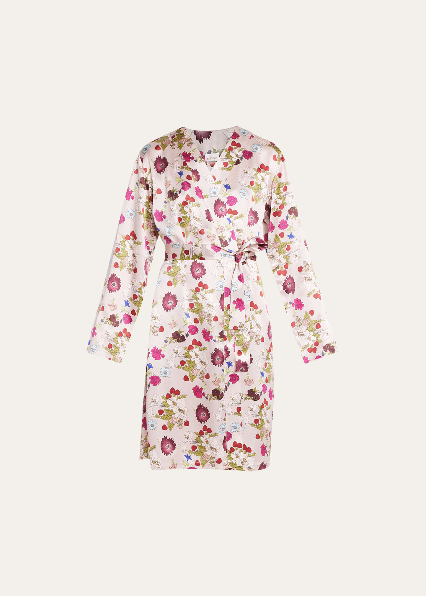 Floral-Print Silk Robe