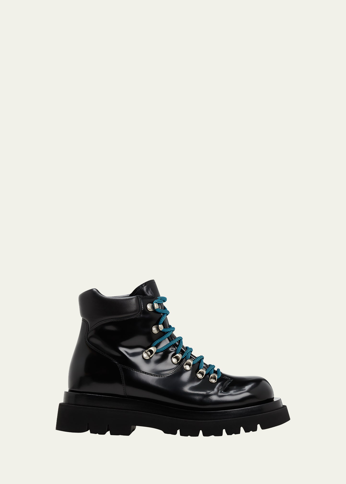 Bottega Veneta Men's Lug Sole Leather Lace-Up Ankle Boots | Smart