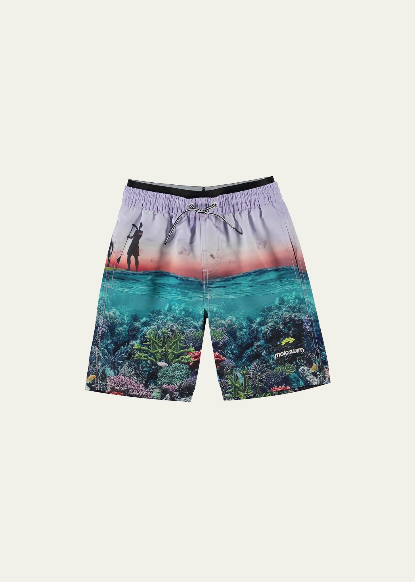 Molo Kids' Boy's Neal Board Shorts In Ocean Explore