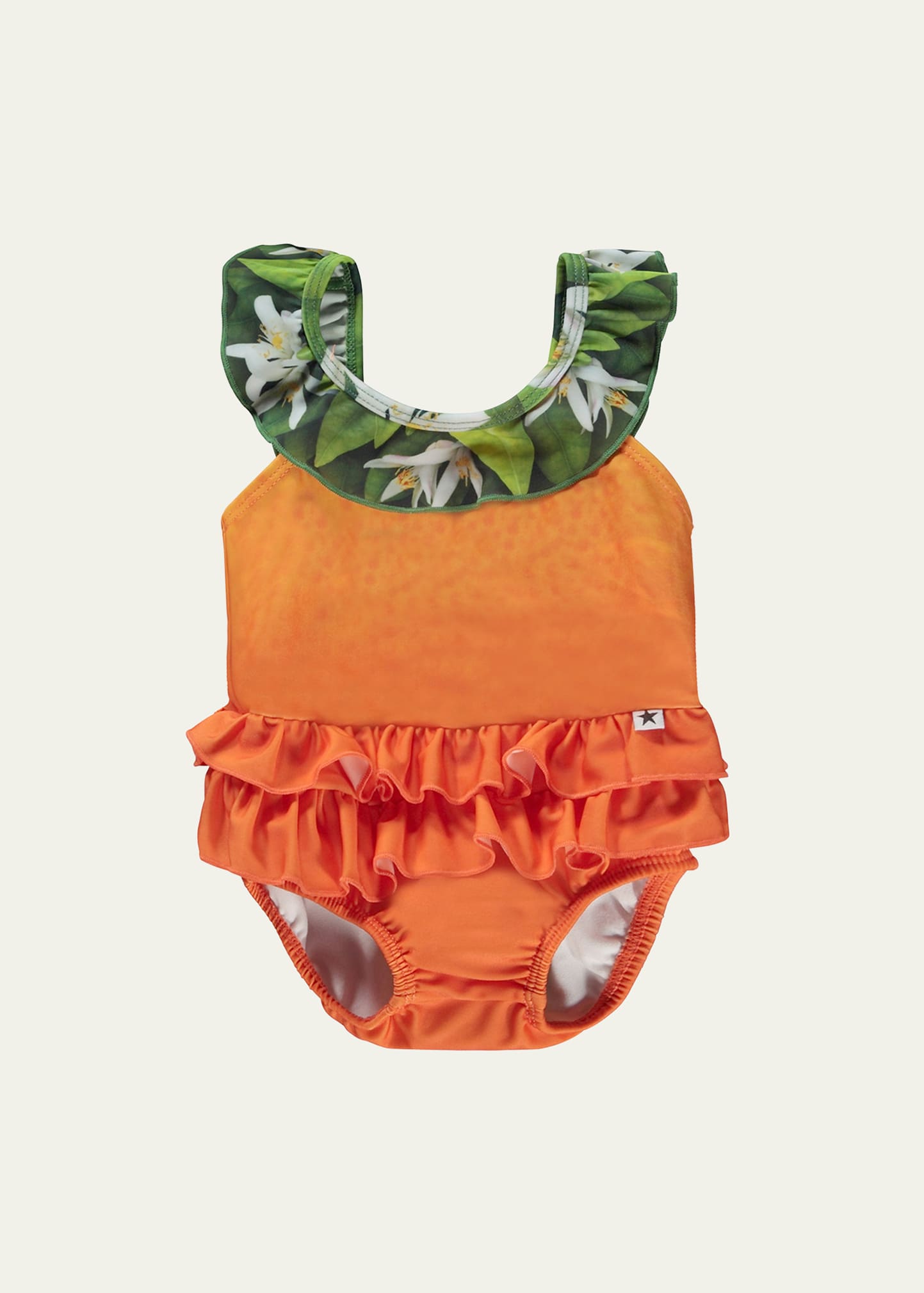Girl's Nalani Happy Face Swimsuit W/ Diaper Cover, Size 3M-3