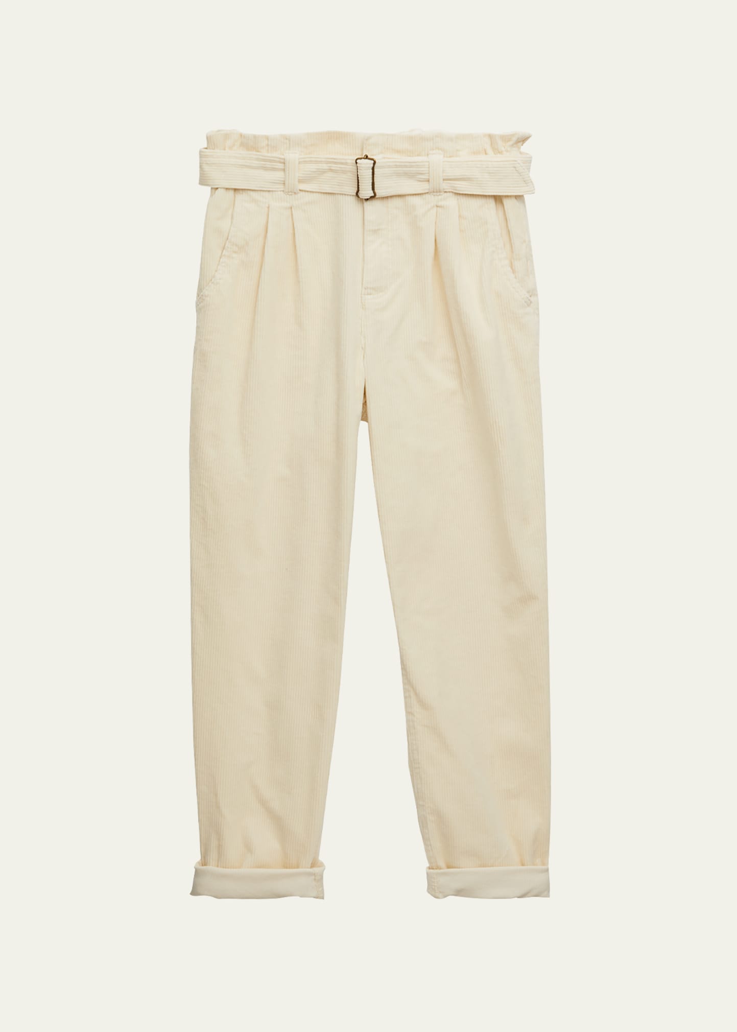Girl's Paperbag Corduroy Pants, Size 10-12