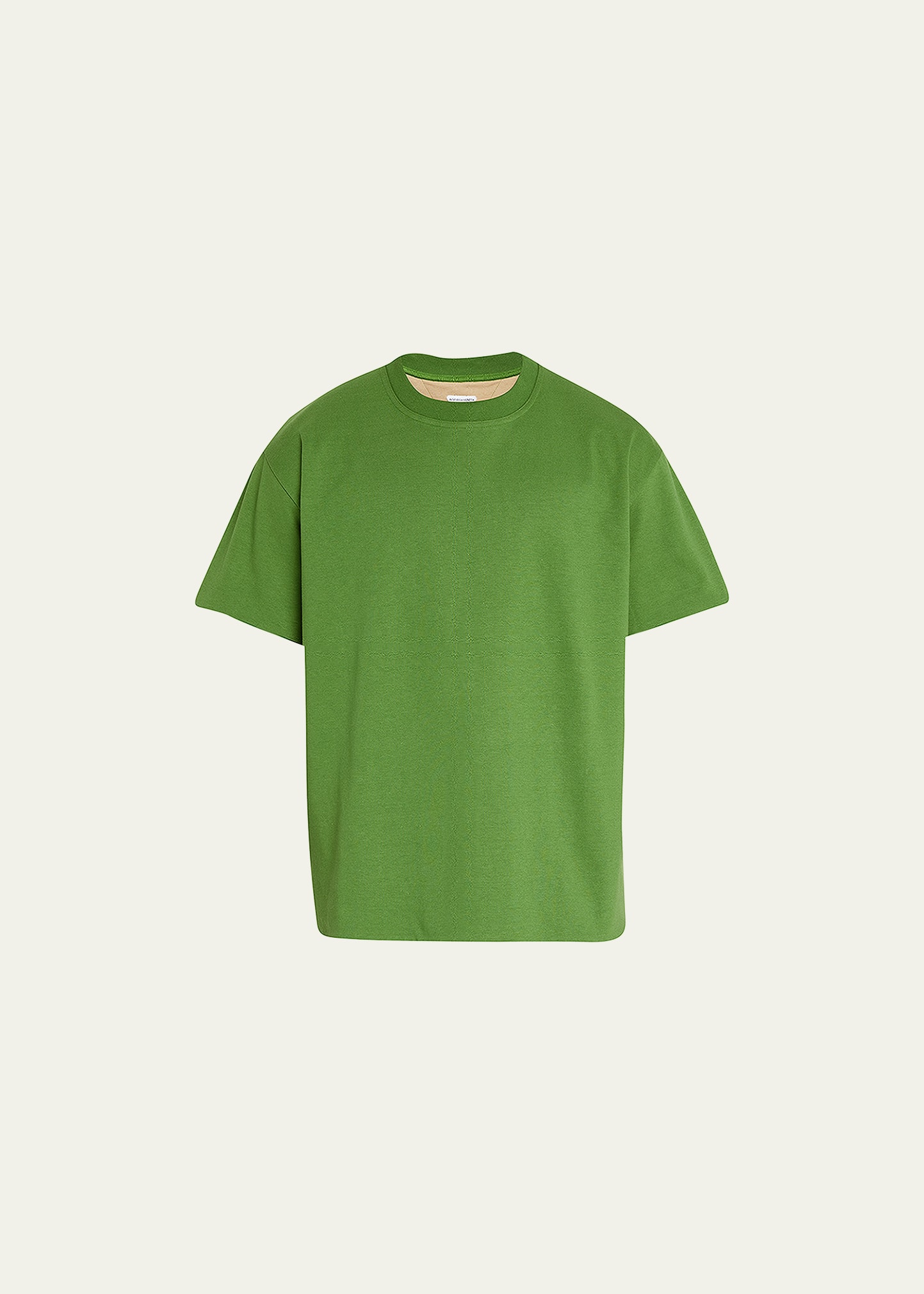 Shop Bottega Veneta Men's Double-layer Jersey T-shirt In Reseda