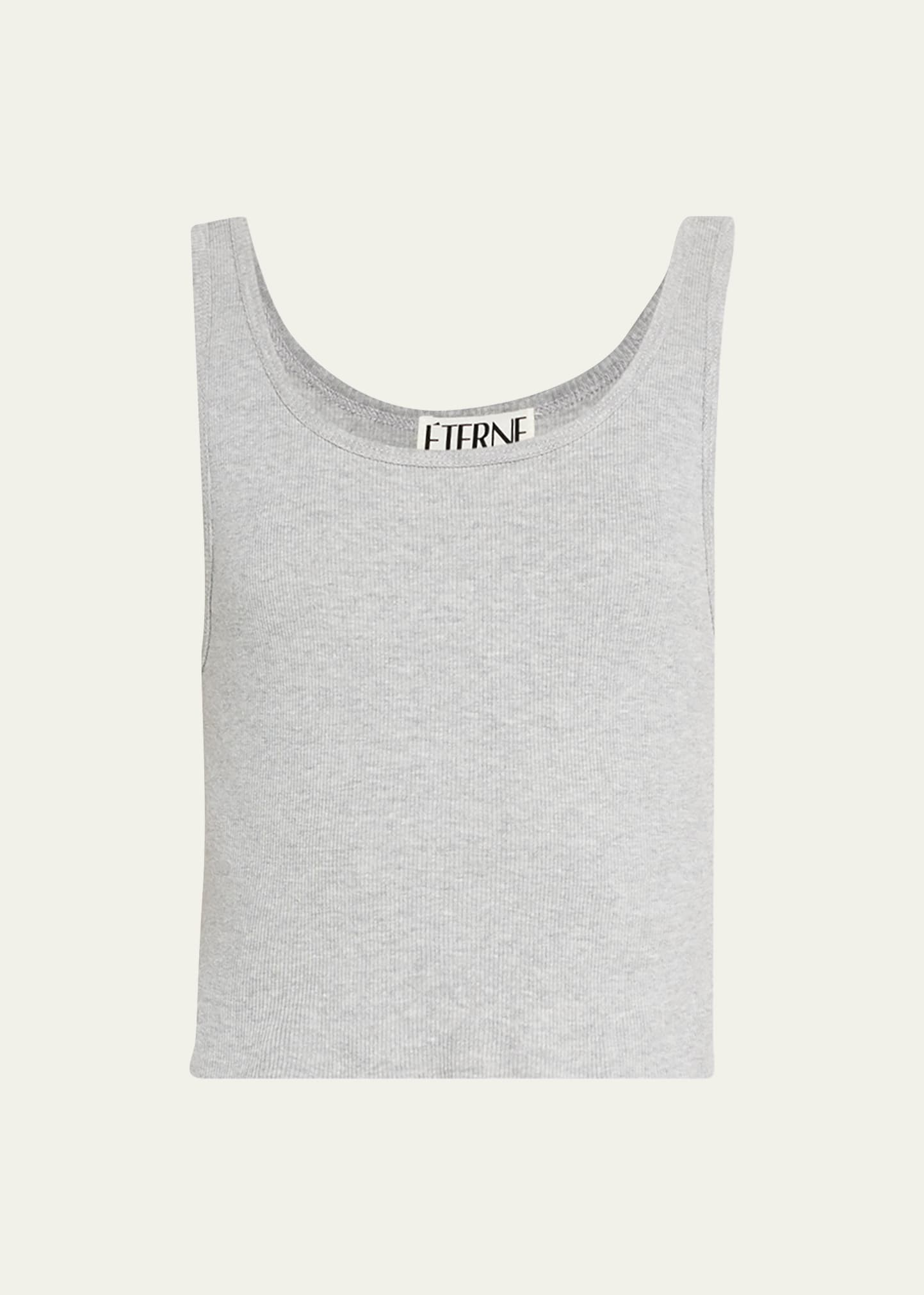 Éterne Cropped Scoop-neck Tank Top In Grey