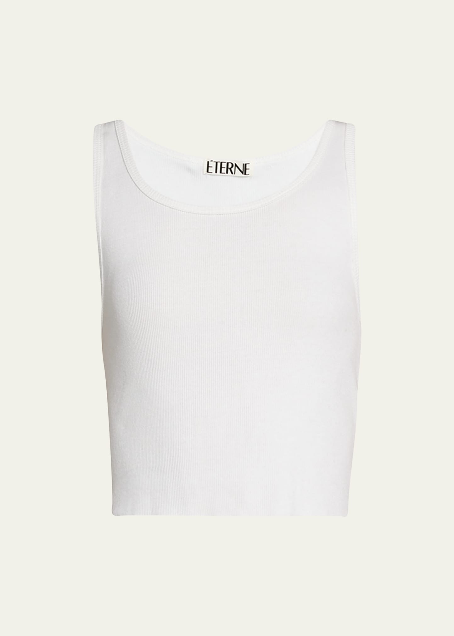 Éterne Cropped Scoop-neck Tank Top In White