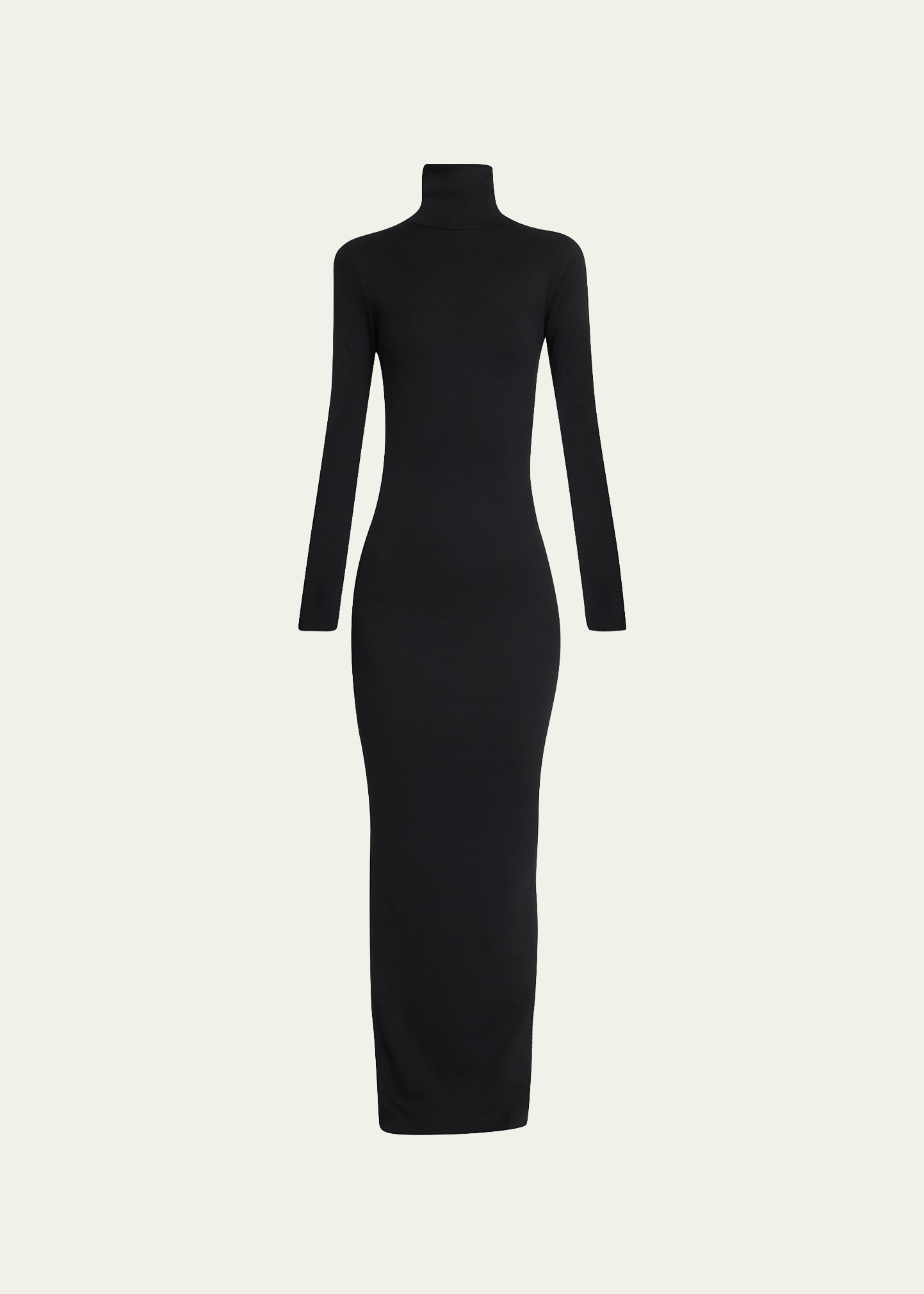 Shop Éterne Long-sleeve Turtleneck Maxi Dress In Black