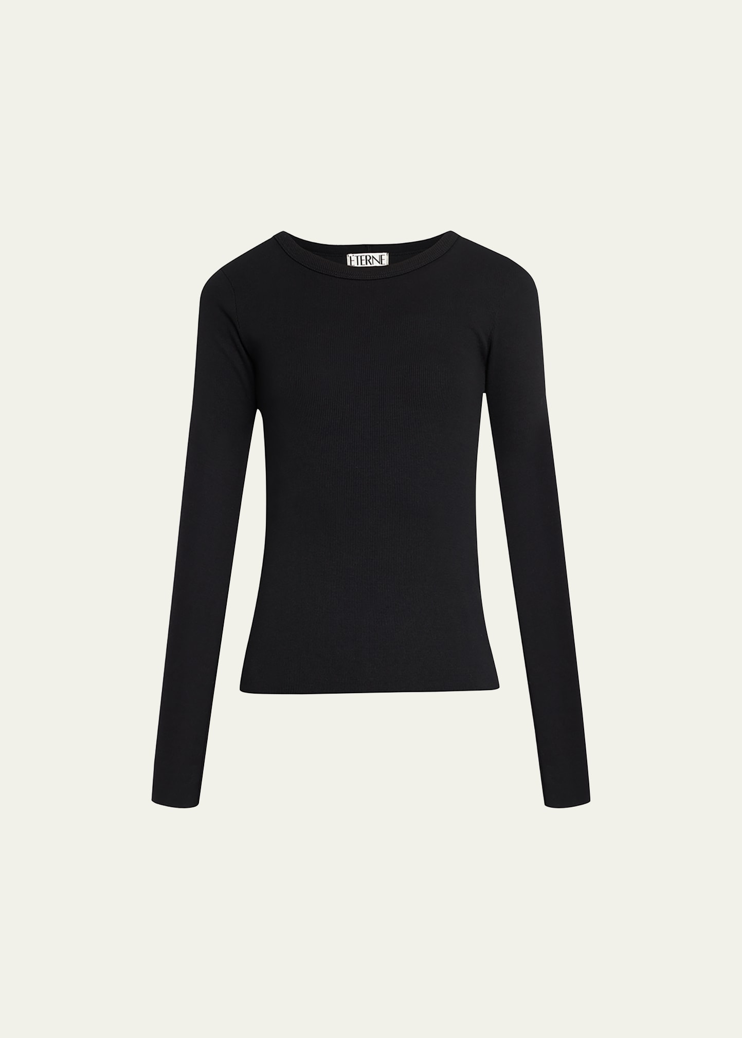 Long-Sleeve Fitted Crewneck Top